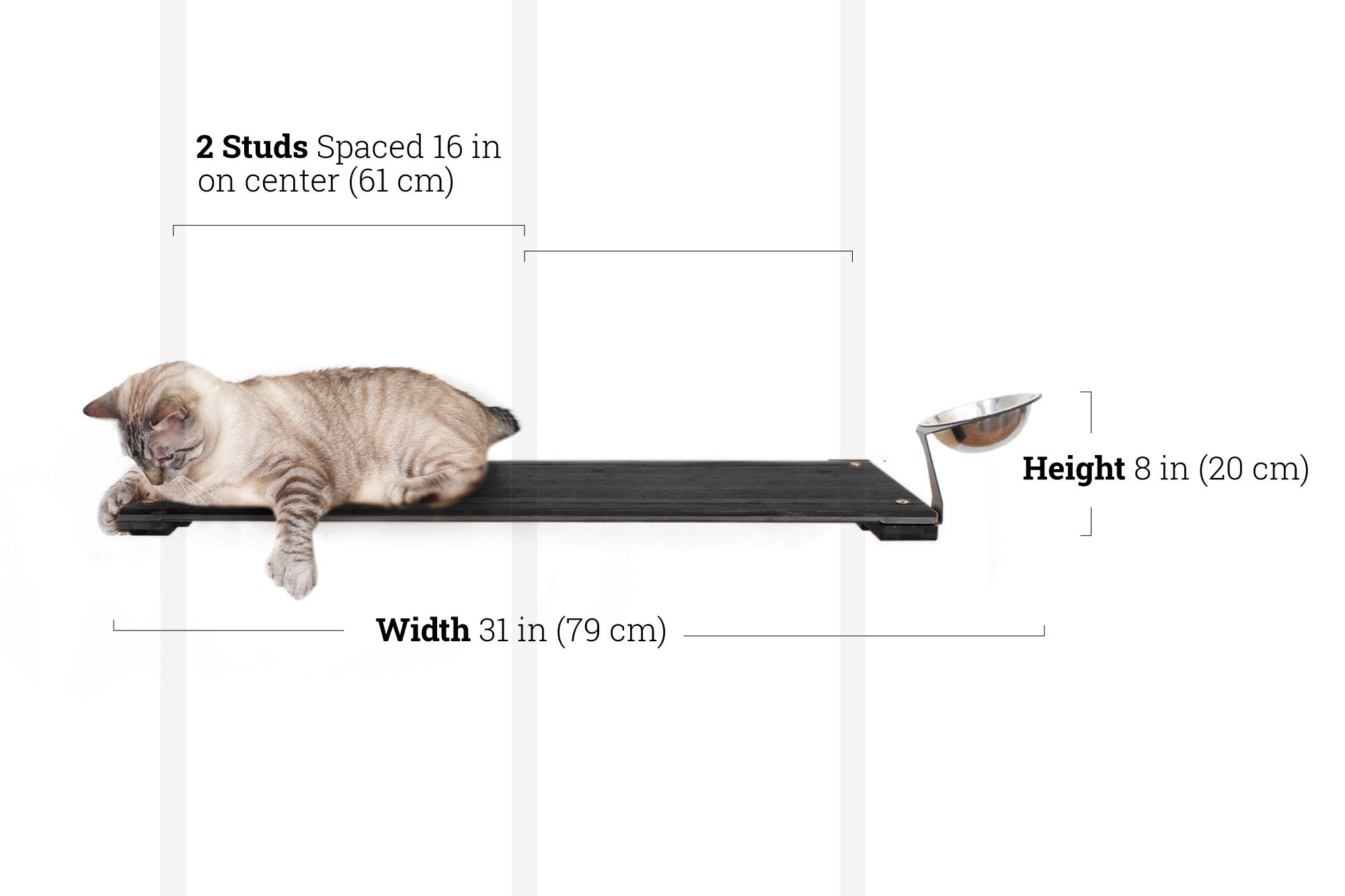 Wall-Mounted Cat Feeding Shelf - by Catastrophic Creations