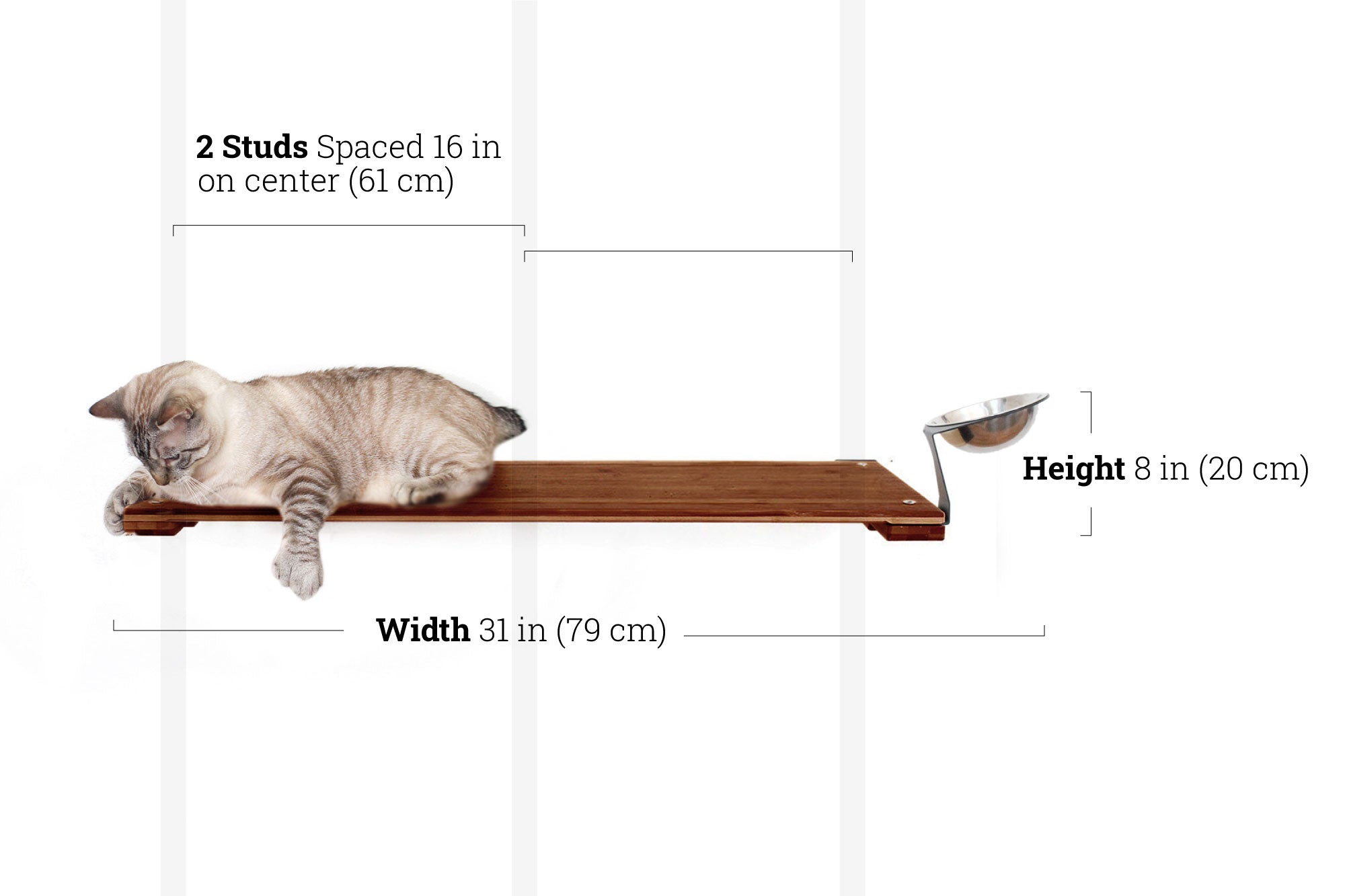 Wall-Mounted Cat Feeding Shelf - by Catastrophic Creations
