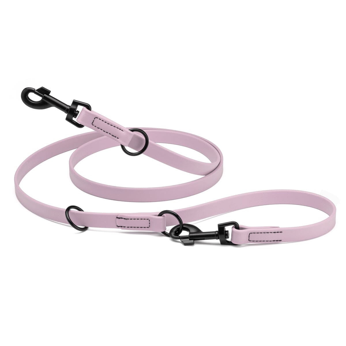 Biothane Adjustable Multi-Purpose Dog Leash with Black Hardware, 7FT