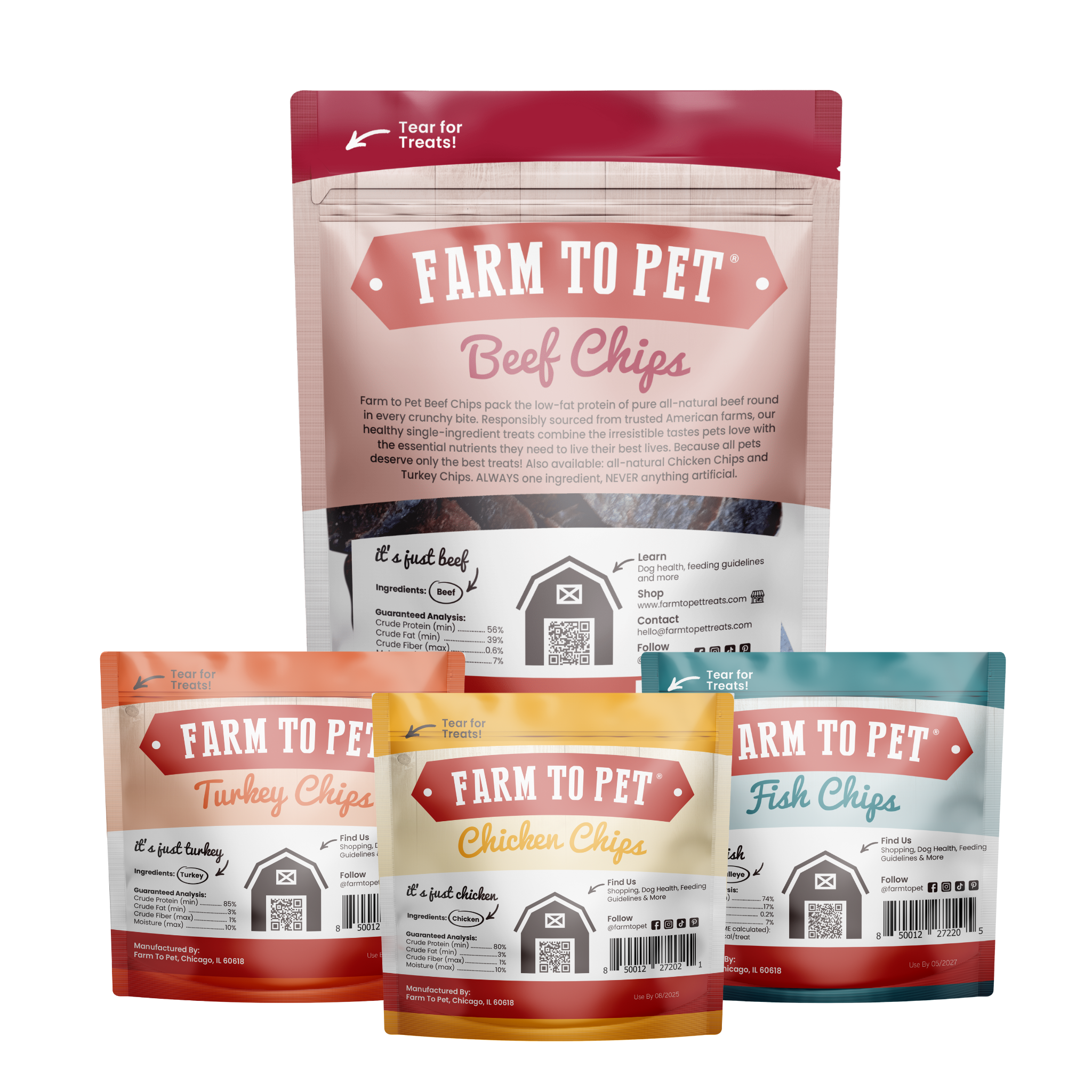 Puppy Packs 'n Snacks Dog Treat Starter Pack | Single-Ingredient Training Treats