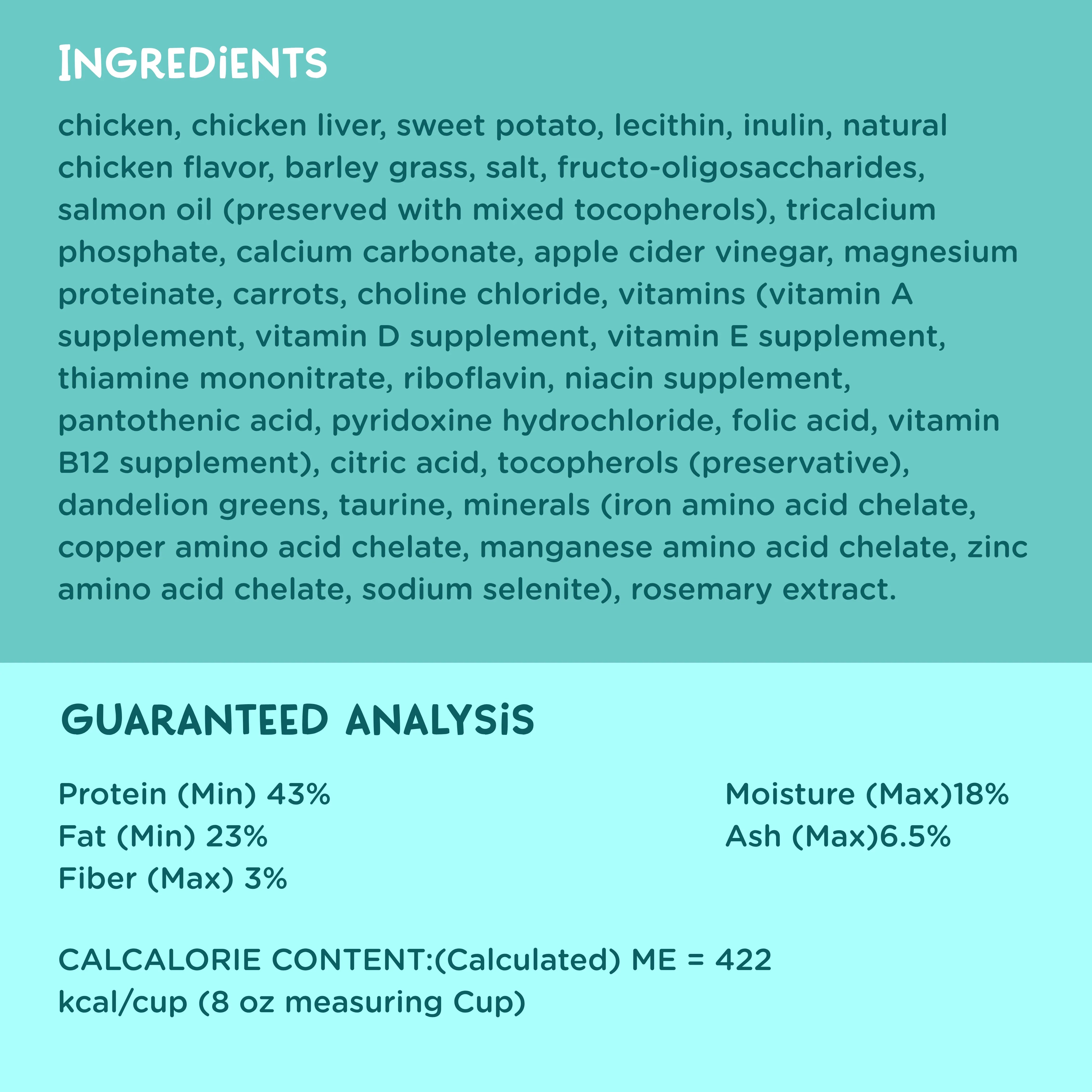 Chicken Grain Free Recipe Air-Dried Adult Cat Food 1lb bag