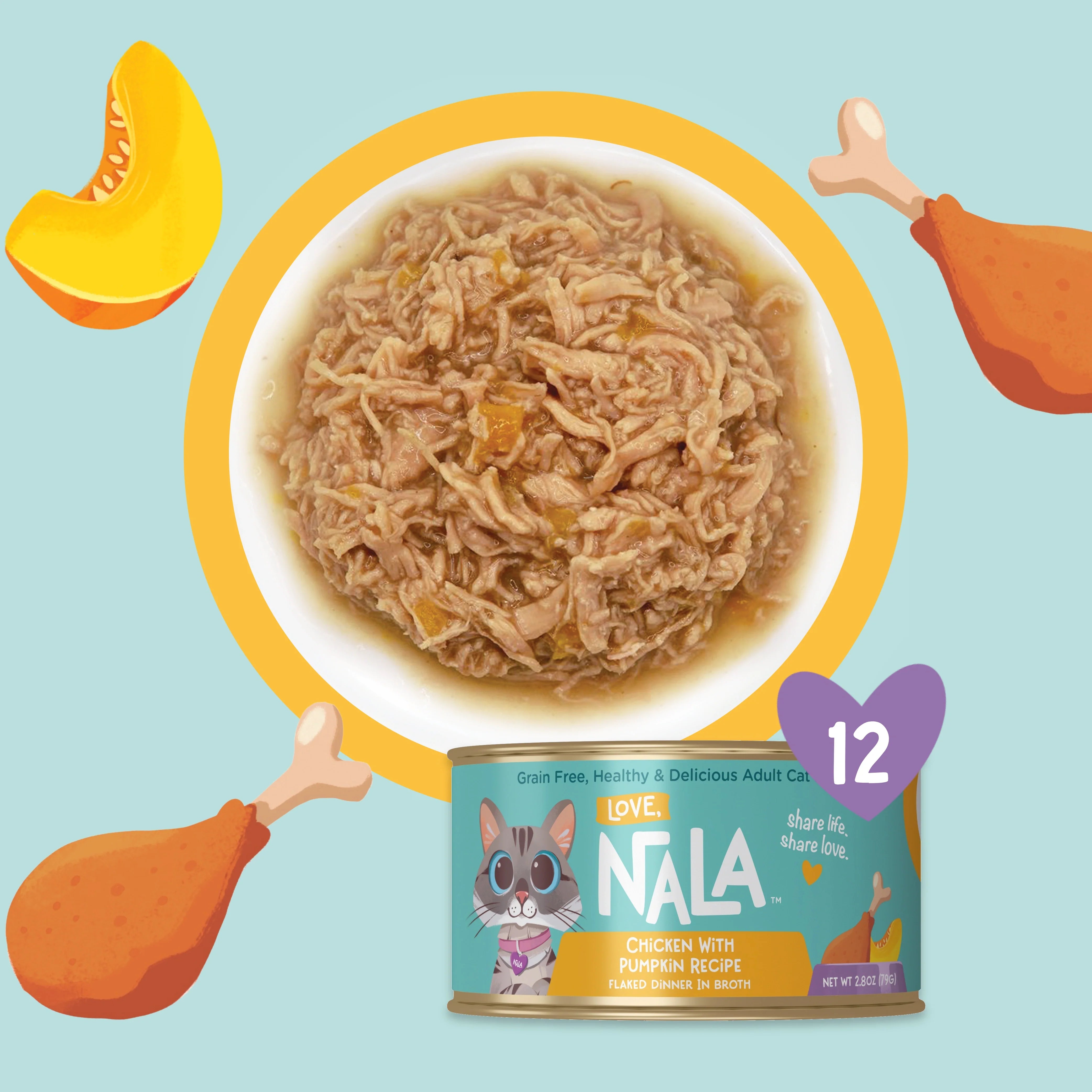 Chicken Flaked With Pumpkin Recipe Dinner In Broth Adult Cat Food, 2.8-oz
