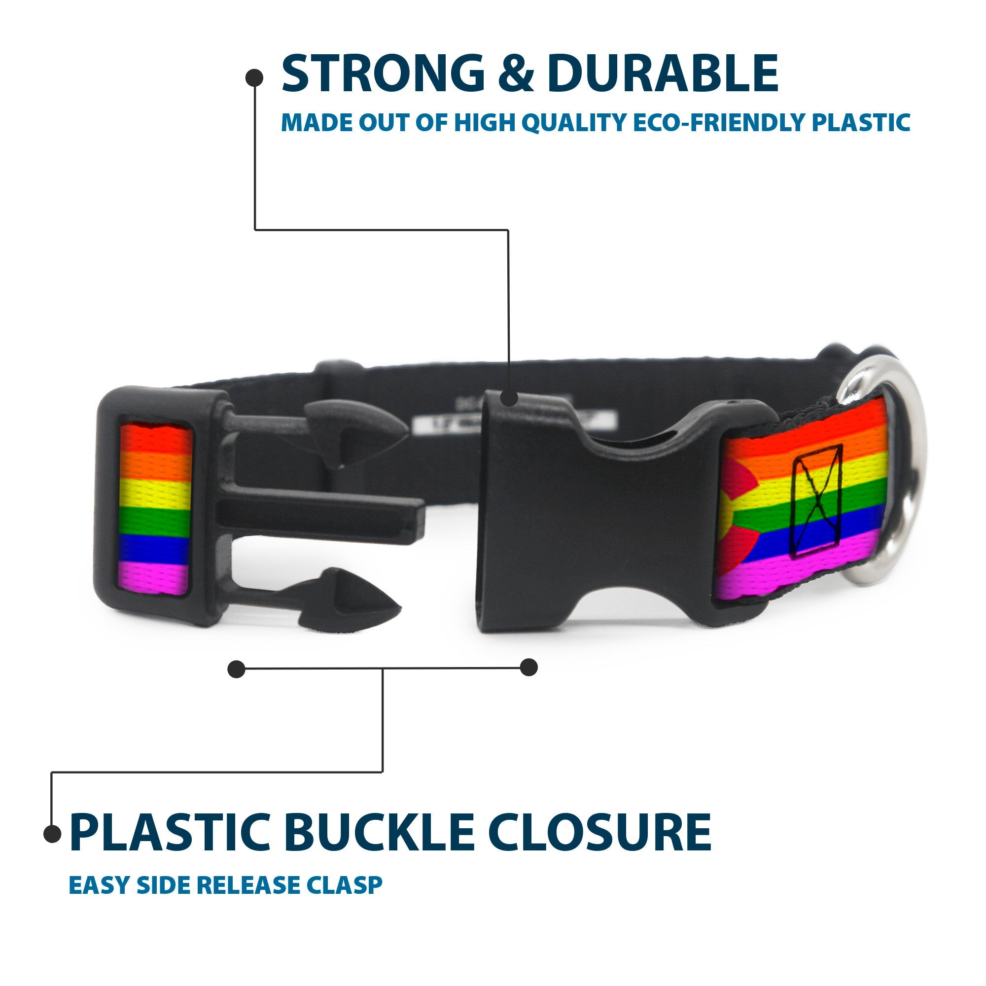 Plastic Clip Collar - Colorado Flags2 Pride