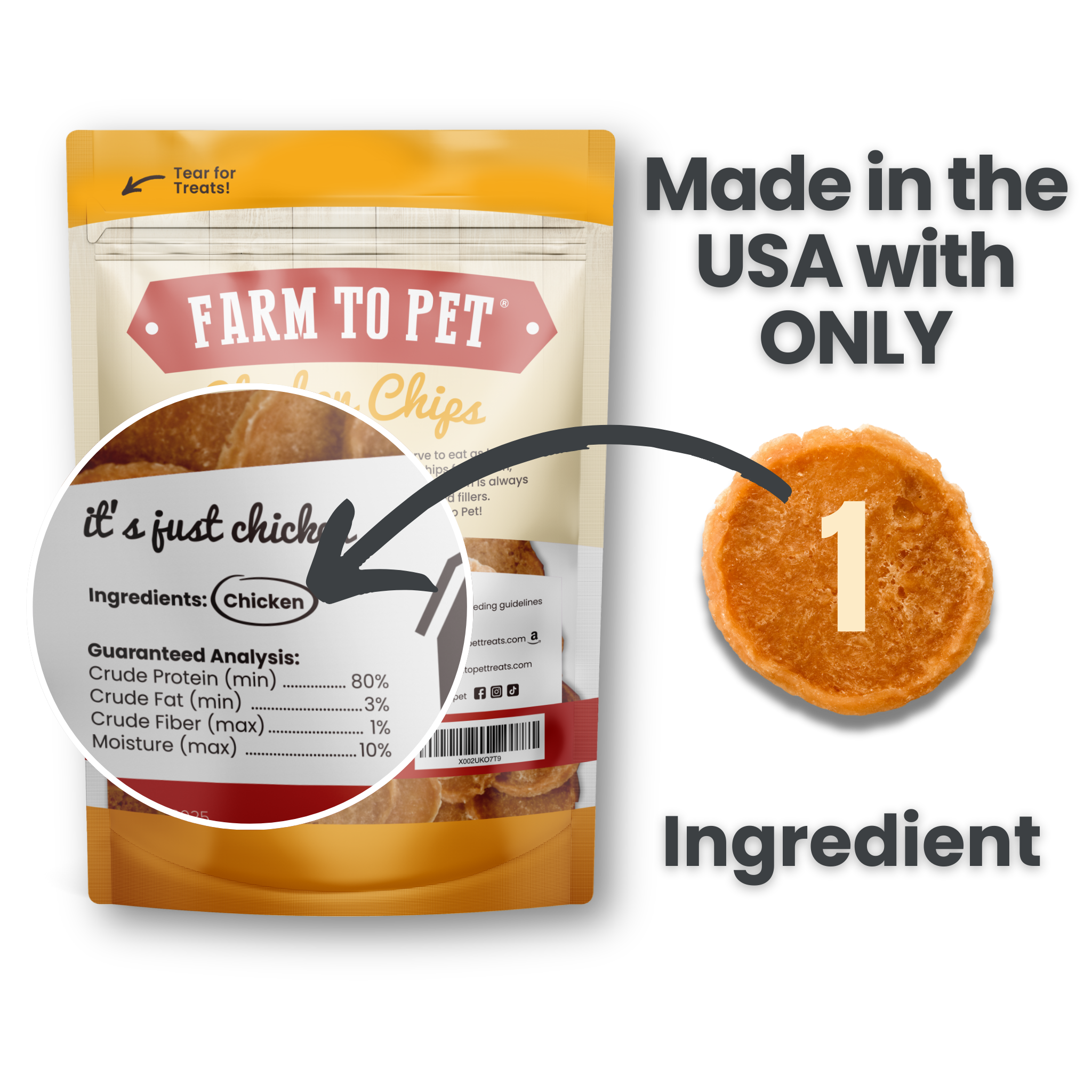 Chicken Chips for Dogs | All-Natural Single-Ingredient Dog Treats