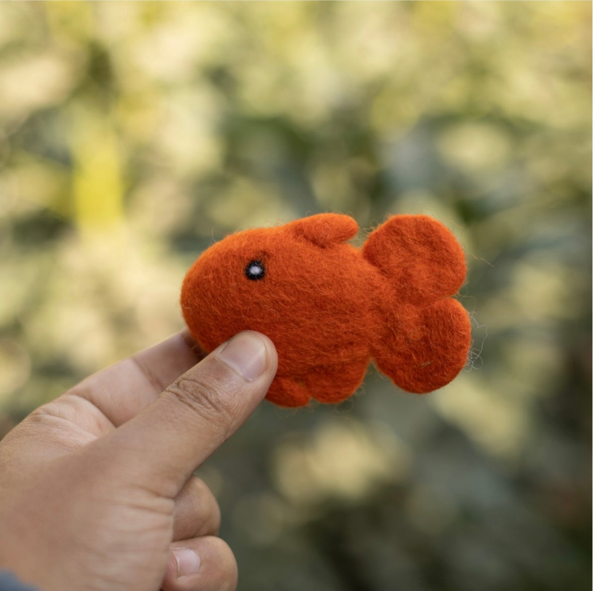 Felted Wool Goldfish Cat Toy | supports Snow Leopard Trust