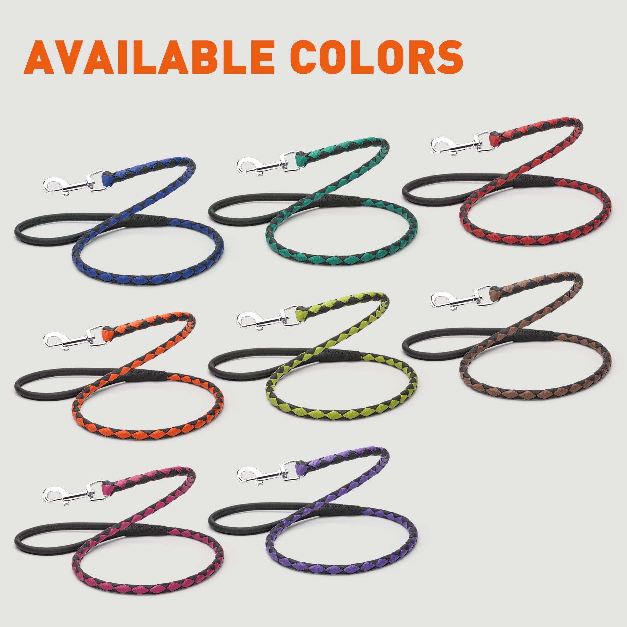 Soft Leather Dual-Color Braided Round Lead