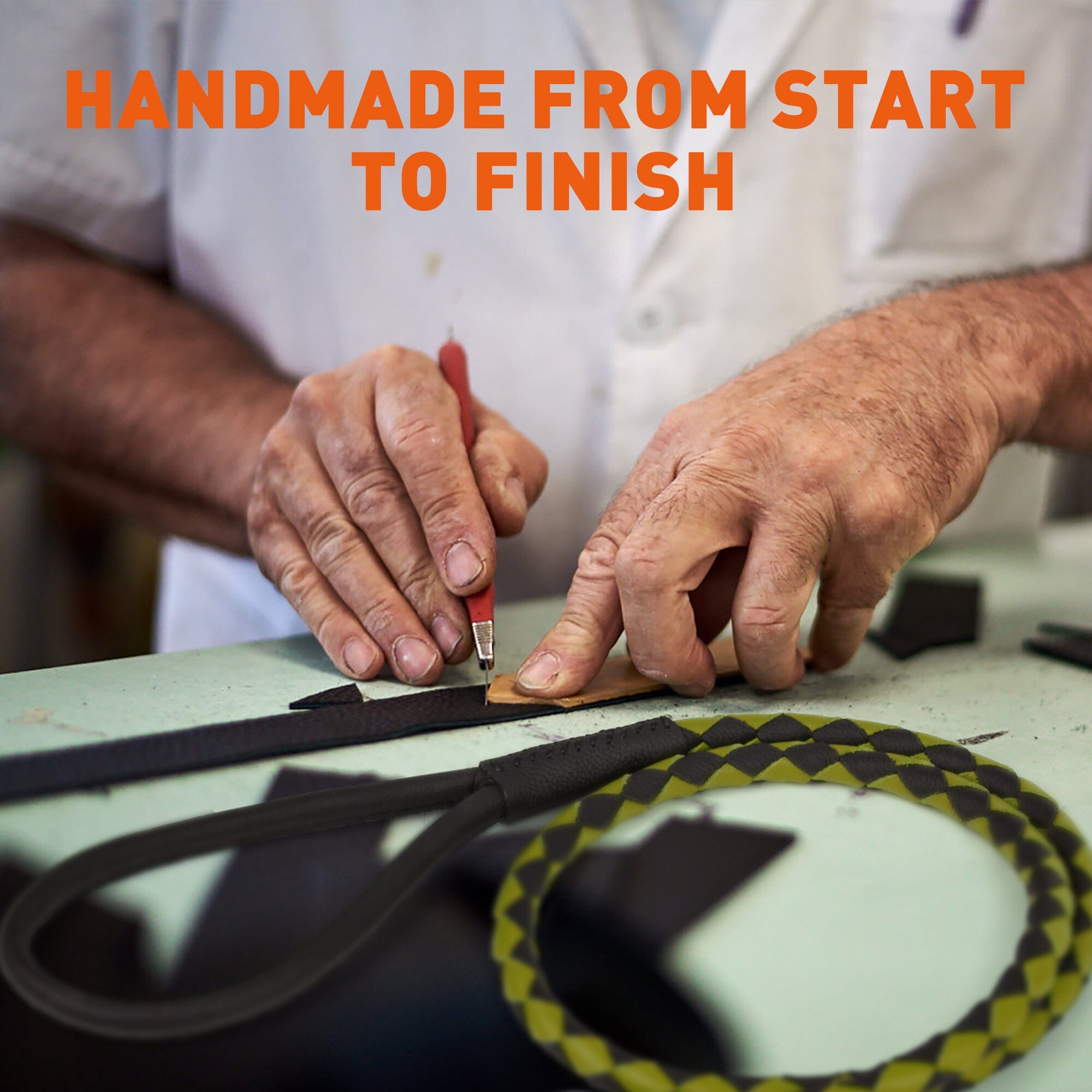 Soft Leather Dual-Color Braided Round Lead