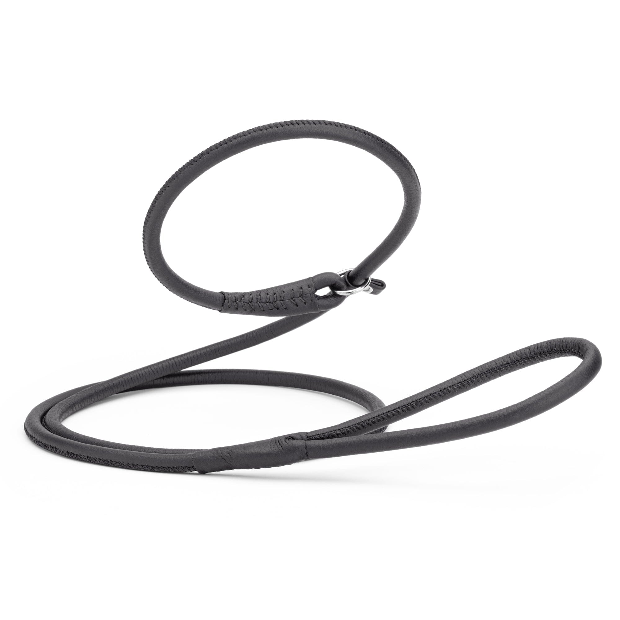Soft Leather Round Slip Lead for Dogs