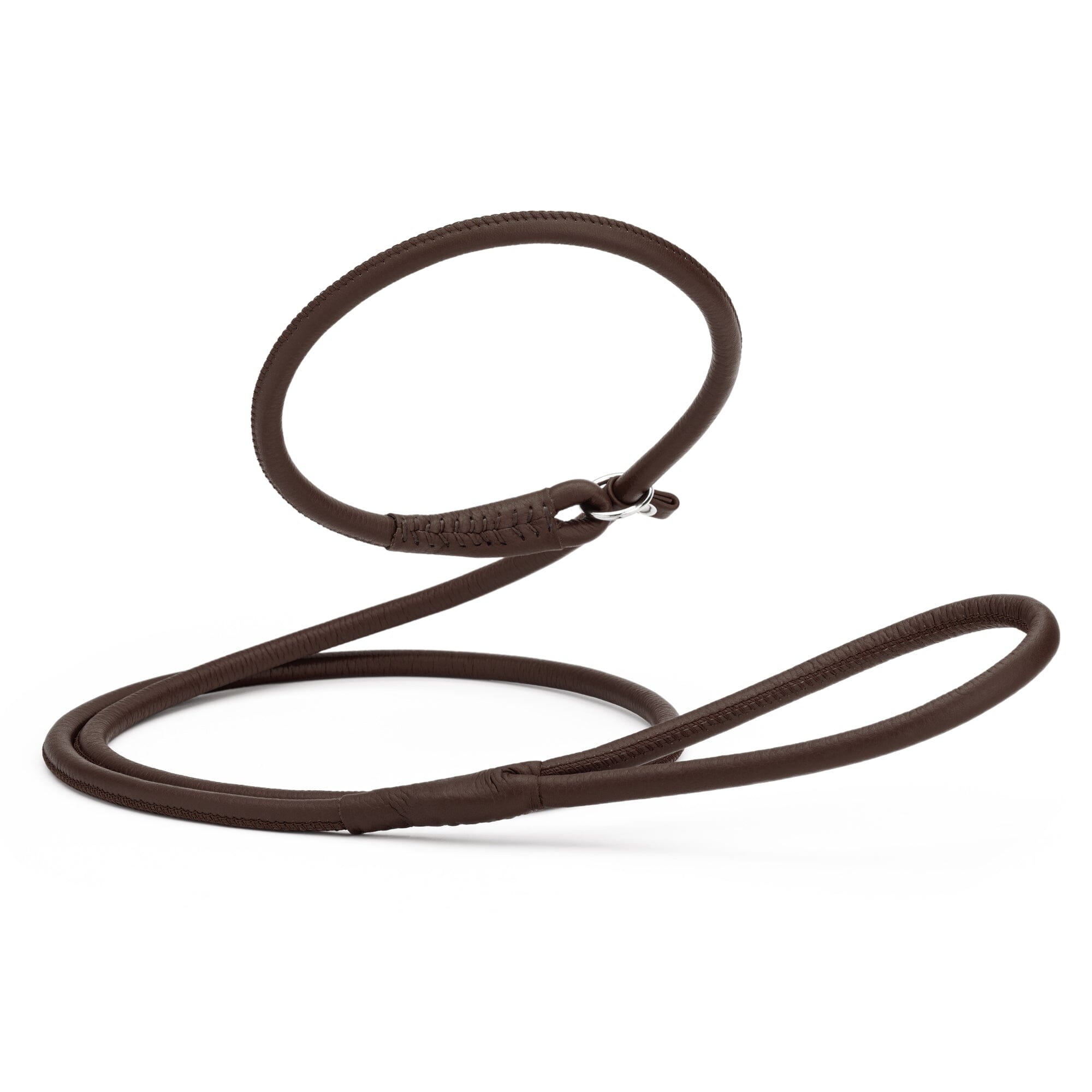 Soft Leather Round Slip Lead for Dogs