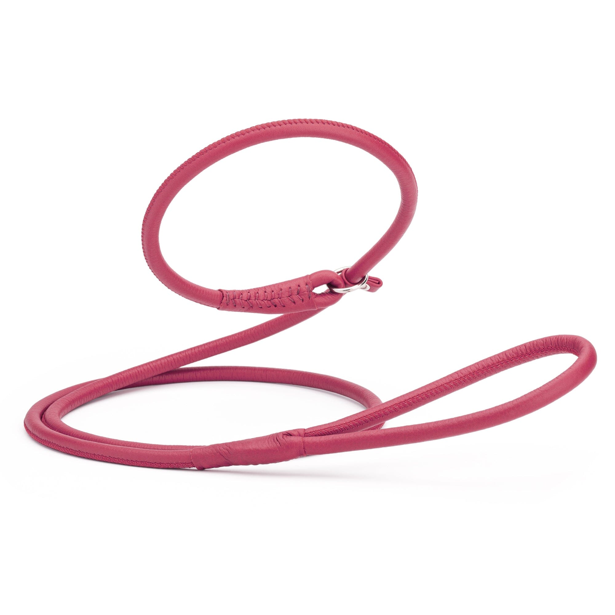 Soft Leather Round Slip Lead for Dogs