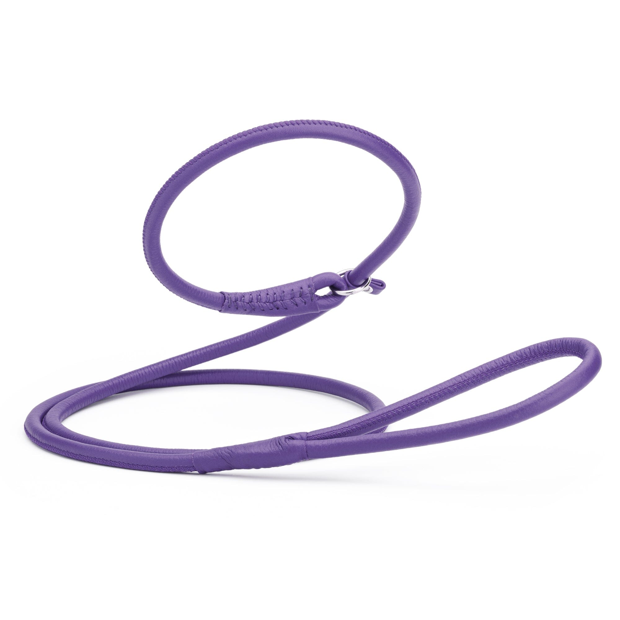 Soft Leather Round Slip Lead for Dogs