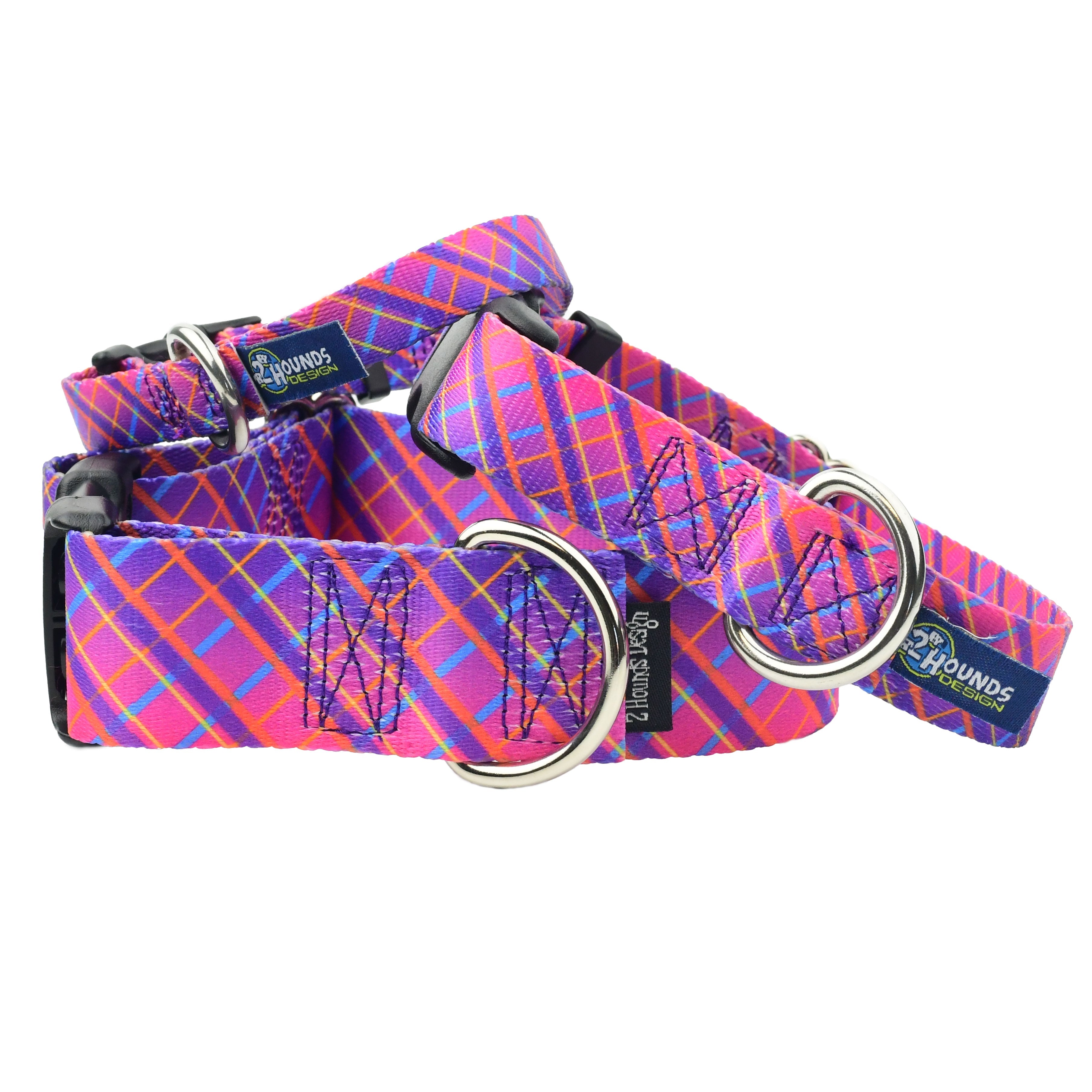 Neon Sunrise Pink Plaid Dog Collar – EarthStyle