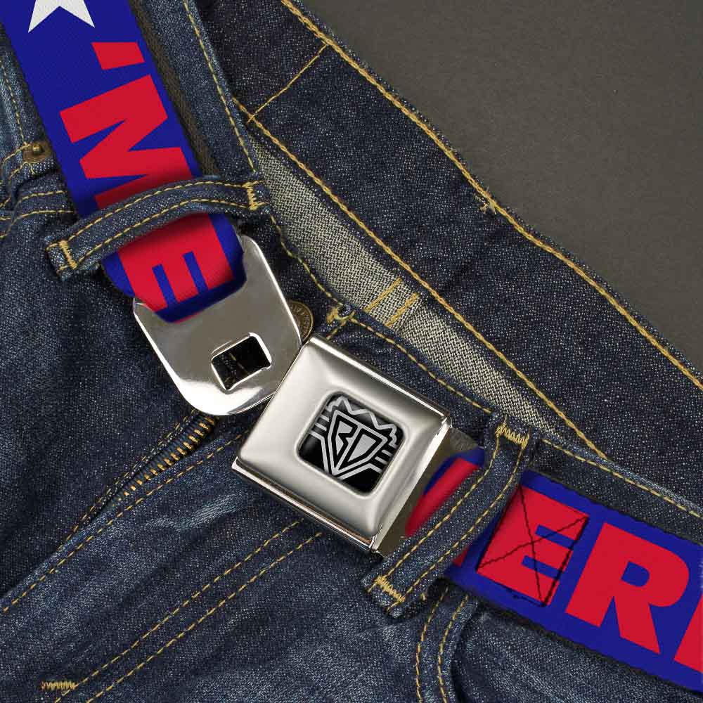 'MERICA Star USA Seatbelt Belt – World Cup 2026 Fan Gear (Blue/Red/White)