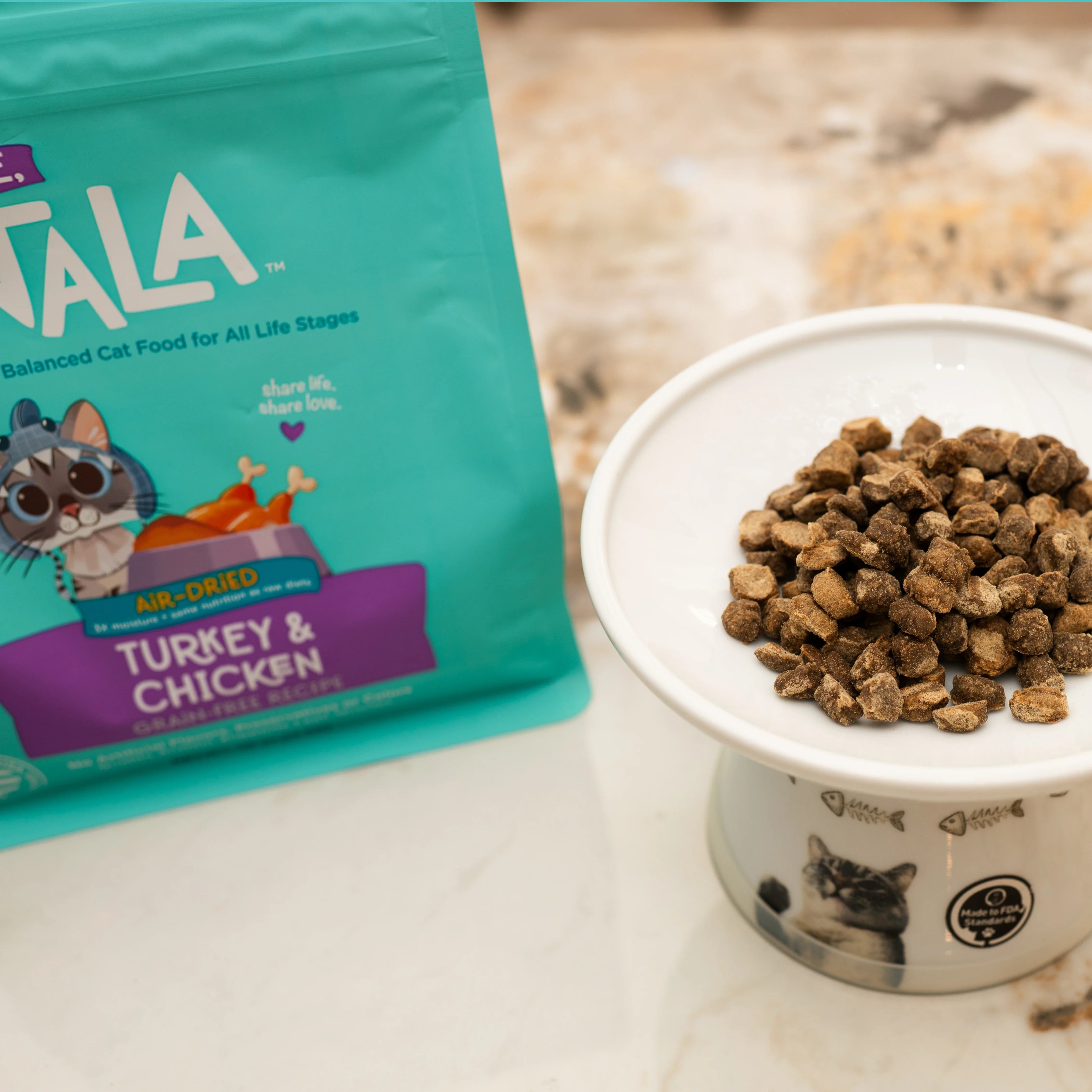 Turkey & Chicken Grain Free Recipe Air-Dried Adult Cat Food 1lb bag