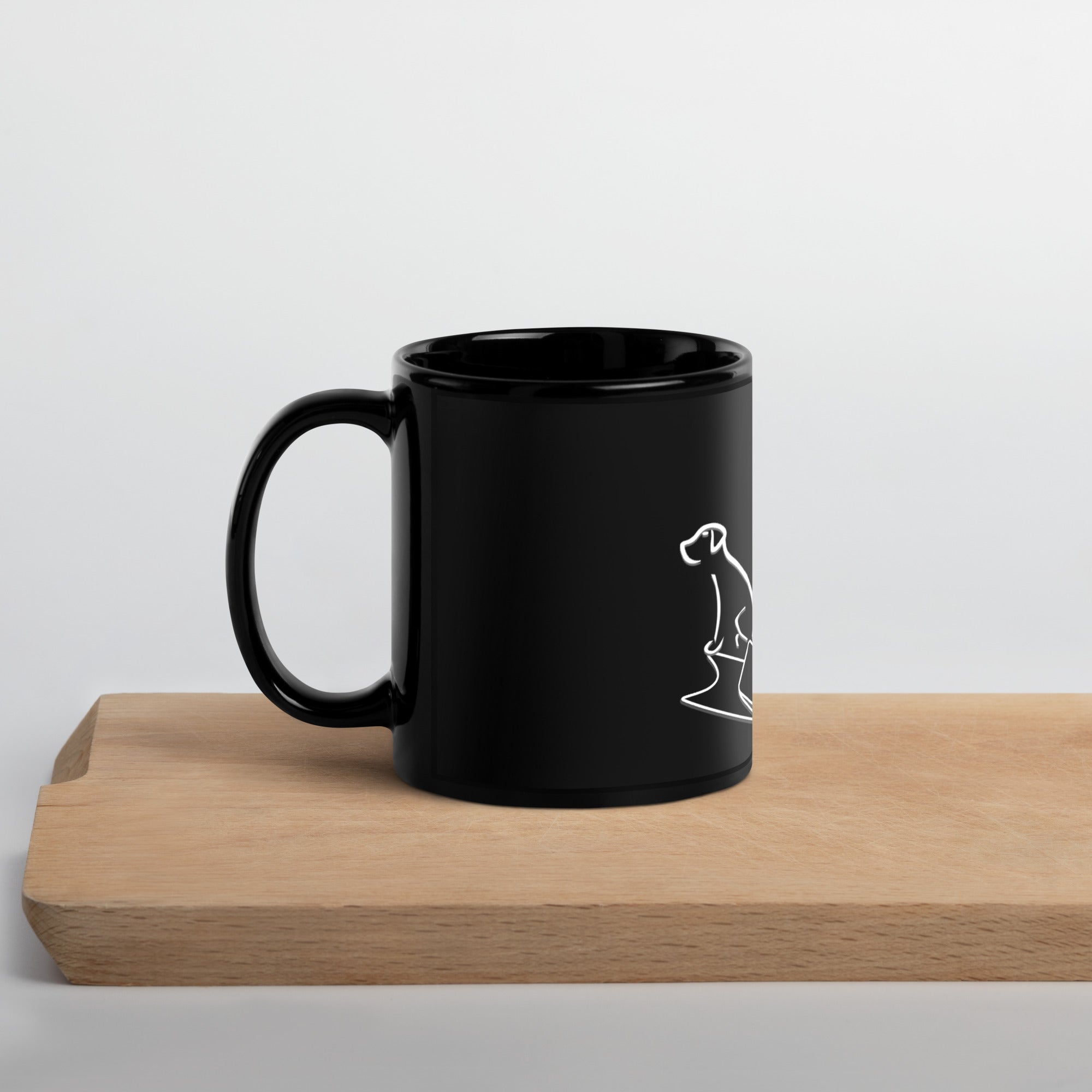 #1 Dog Dad Black Glossy Mug