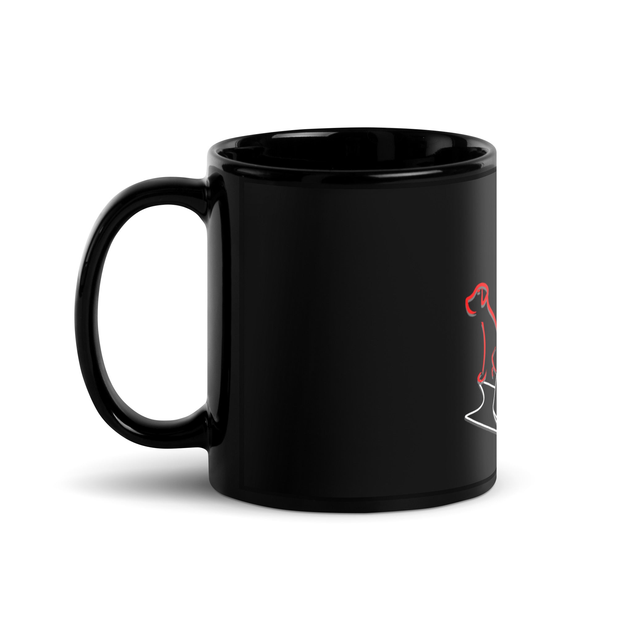 #1 Dog Mom Black Glossy Mug