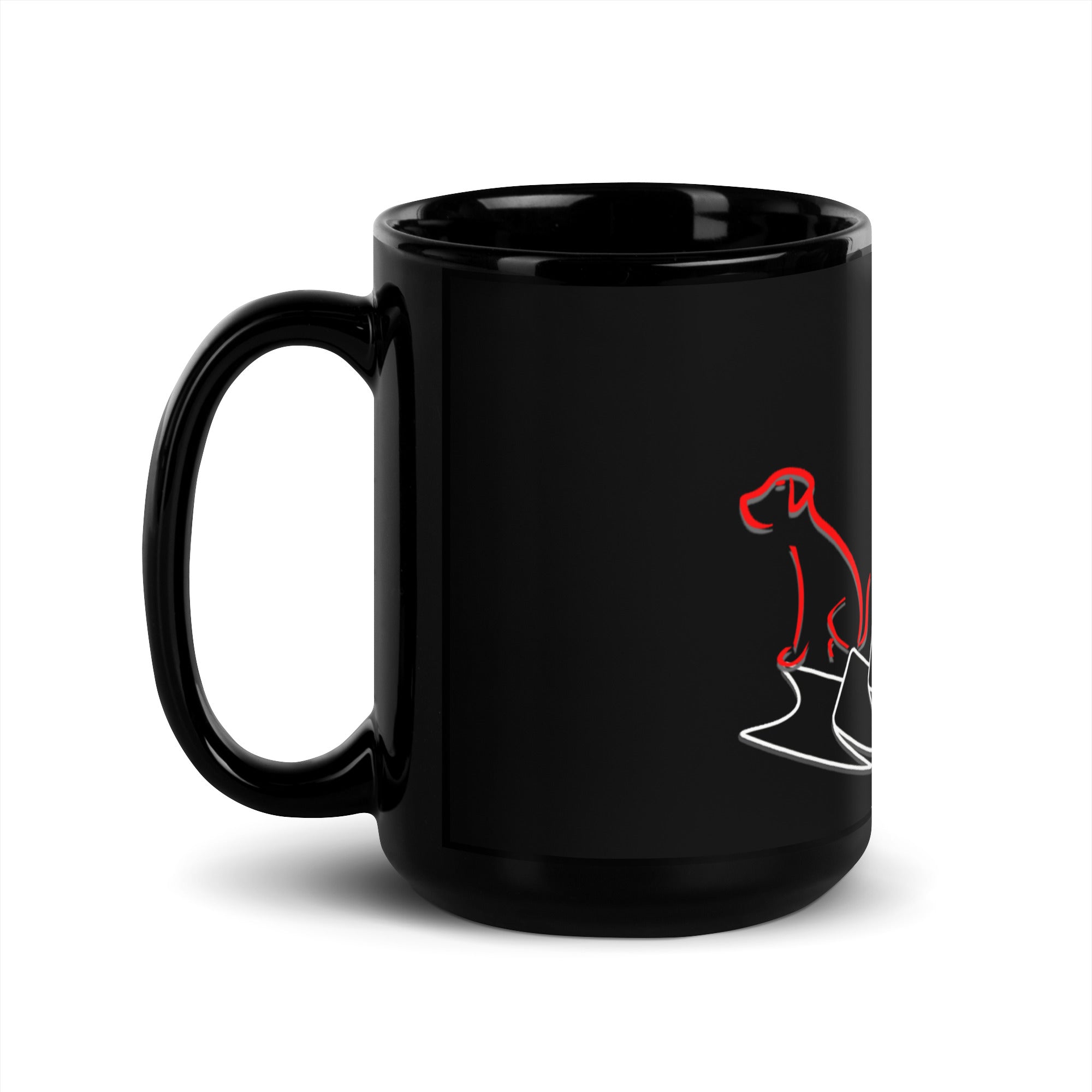 #1 Dog Mom Black Glossy Mug