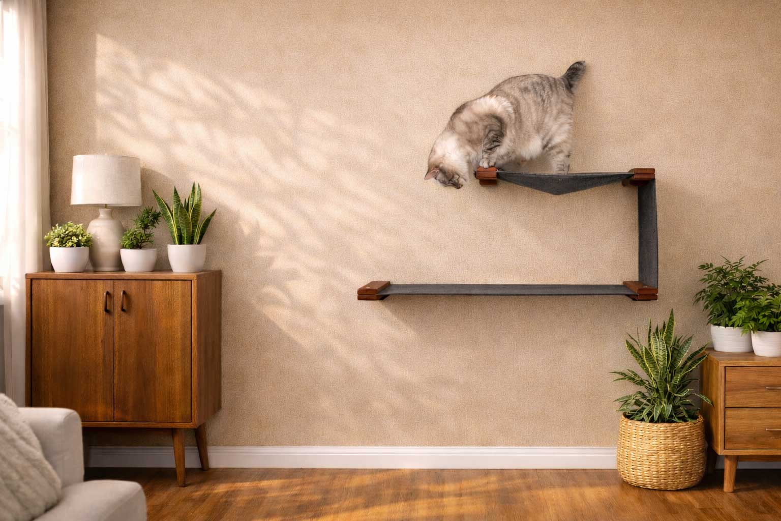 The Double Decker Hanging Cat Hammock Bed - by Catastrophic Creations