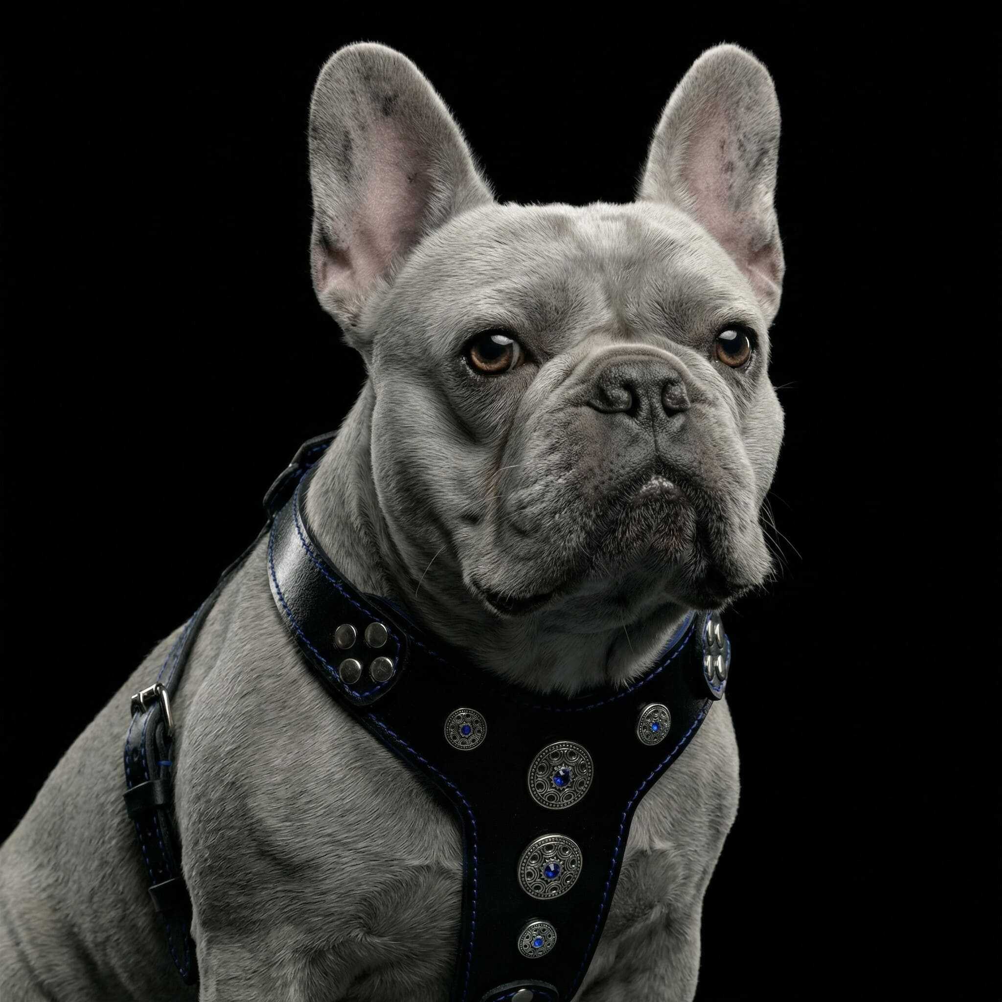 The ''Bijou'' harness Black & Blue Small to Medium Size