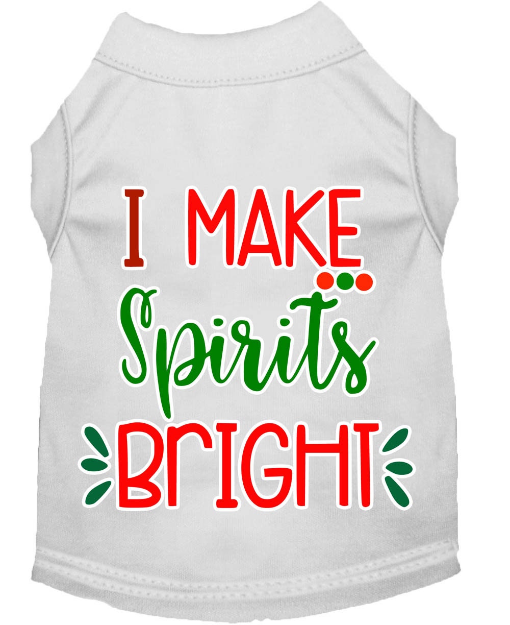 Christmas Pet Dog & Cat Shirt Screen Printed, "I Make Spirits Bright"