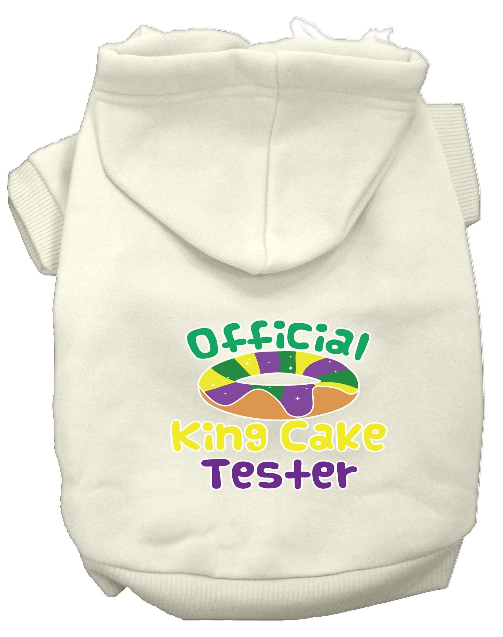 Pet Dog & Cat Hoodie Screen Printed, "King Cake Tester"