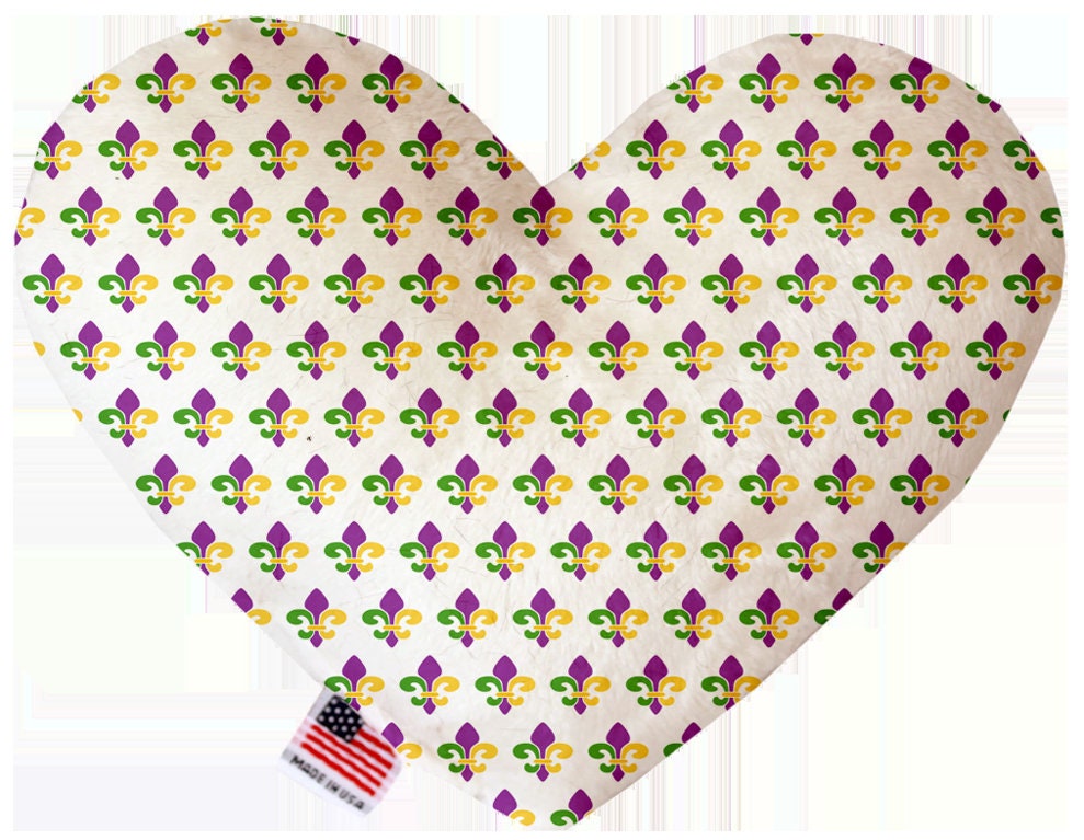 Pet and Dog Plush Heart or Bone Toy, "Mardi Gras Group"