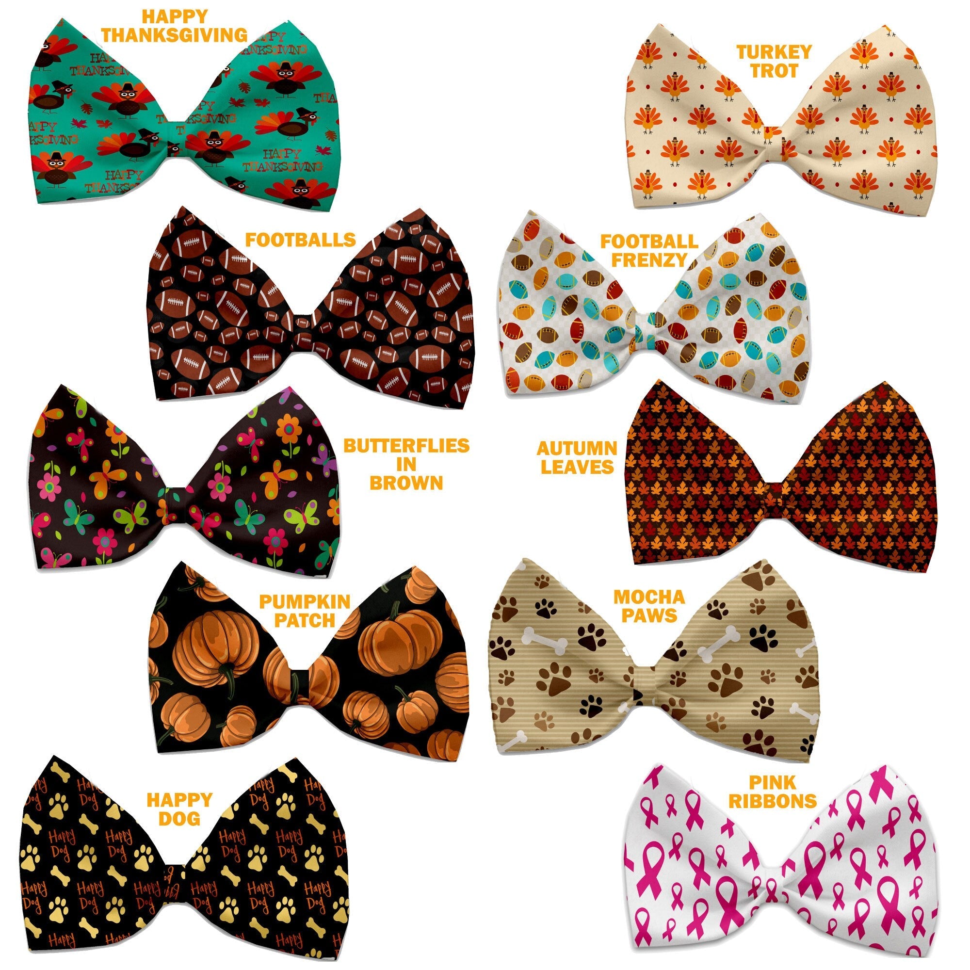 Pet, Dog and Cat Bow Ties, "Fall Frenzy Group"