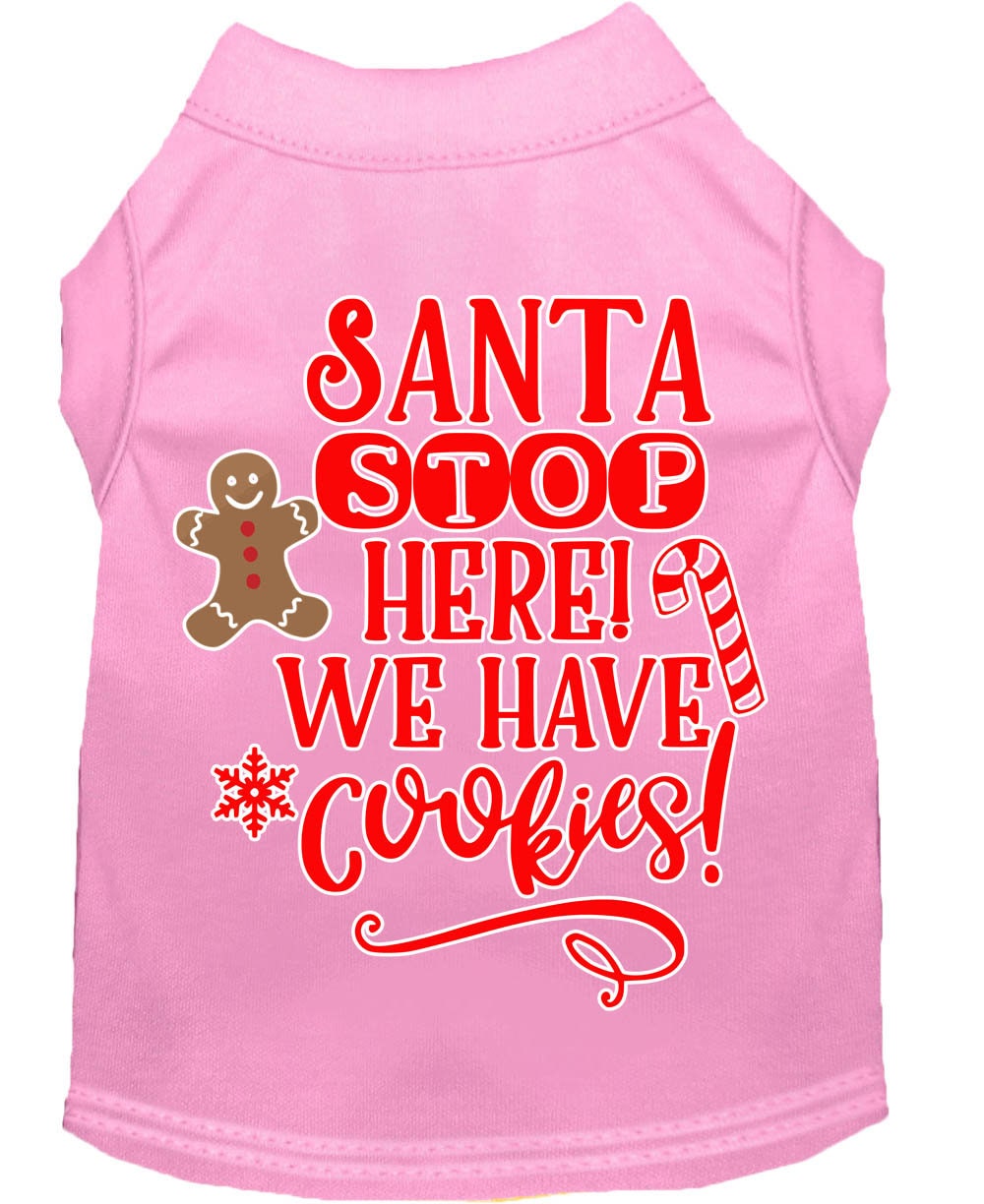 Christmas Pet Dog & Cat Shirt Screen Printed, "Santa, We Have Cookies"