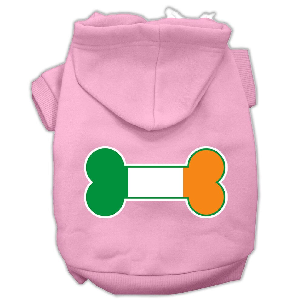 Pet Dog & Cat Hoodie Screen Printed, "Bone Shaped Ireland Flag"
