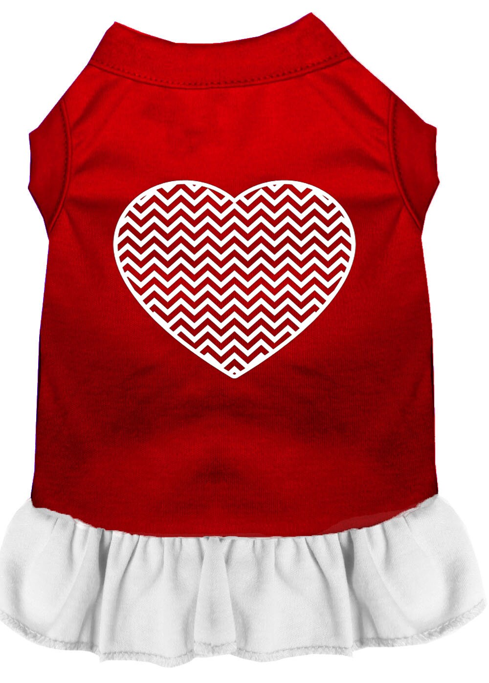Pet Dog & Cat Dress Screen Printed, "Chevron Heart"