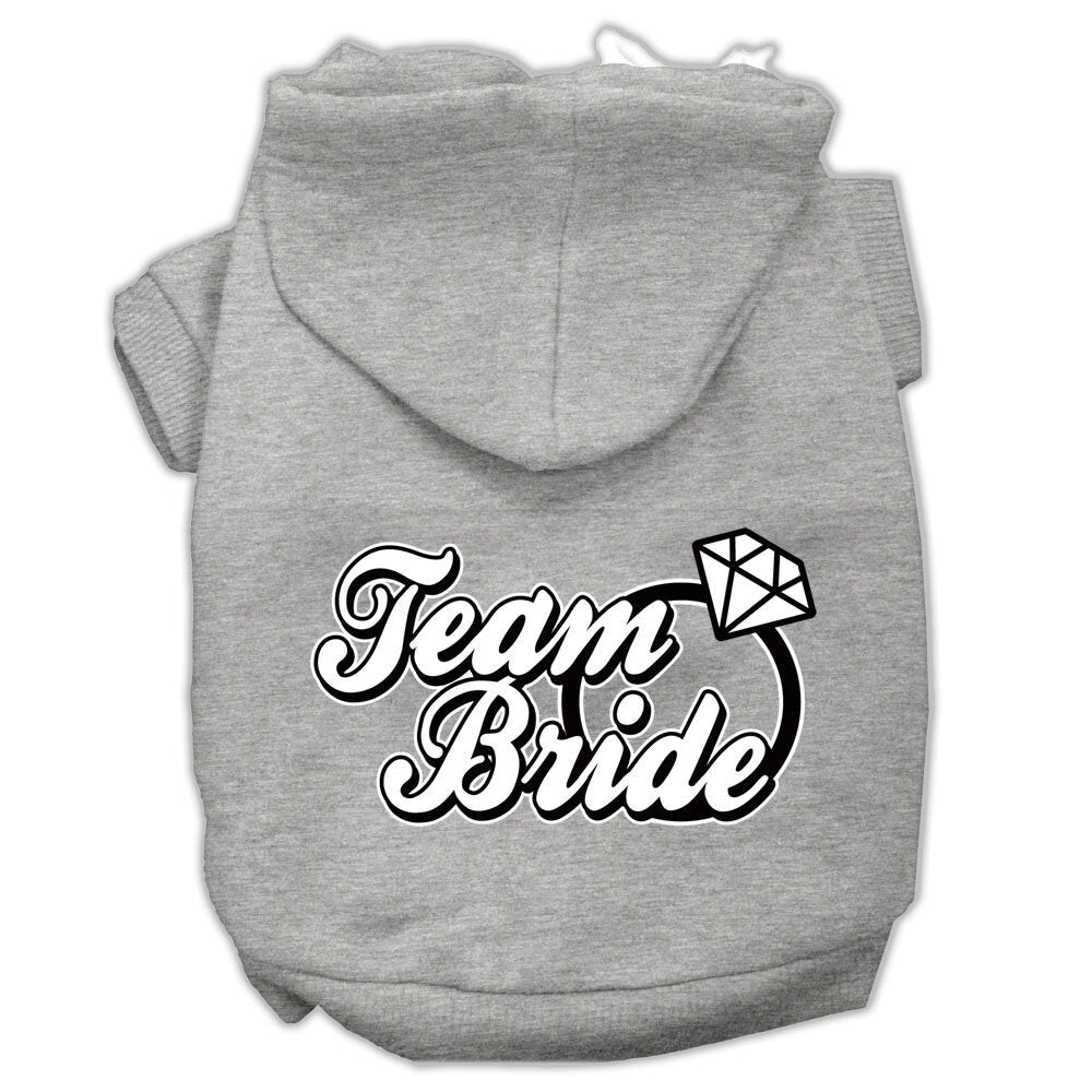 Pet Dog & Cat Hoodie Screen Printed, "Team Bride"