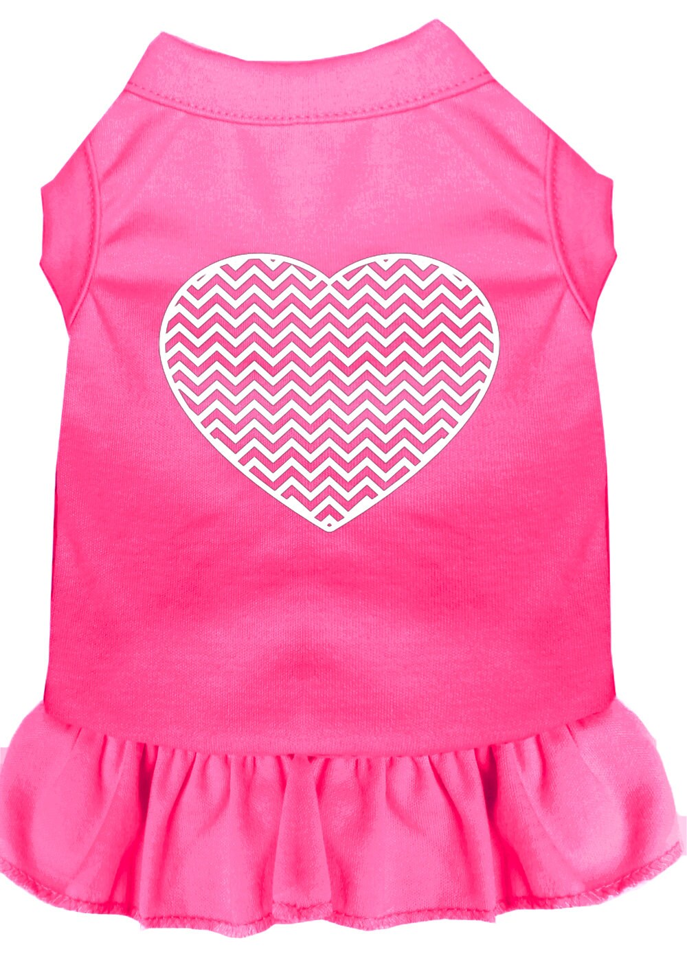 Pet Dog & Cat Dress Screen Printed, "Chevron Heart"