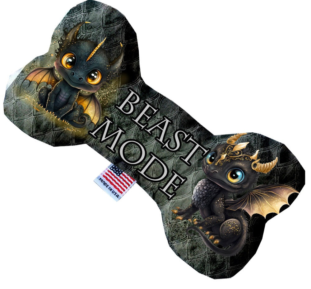 Pet and Dog Plush Heart or Bone Toy, "Dragons Group"