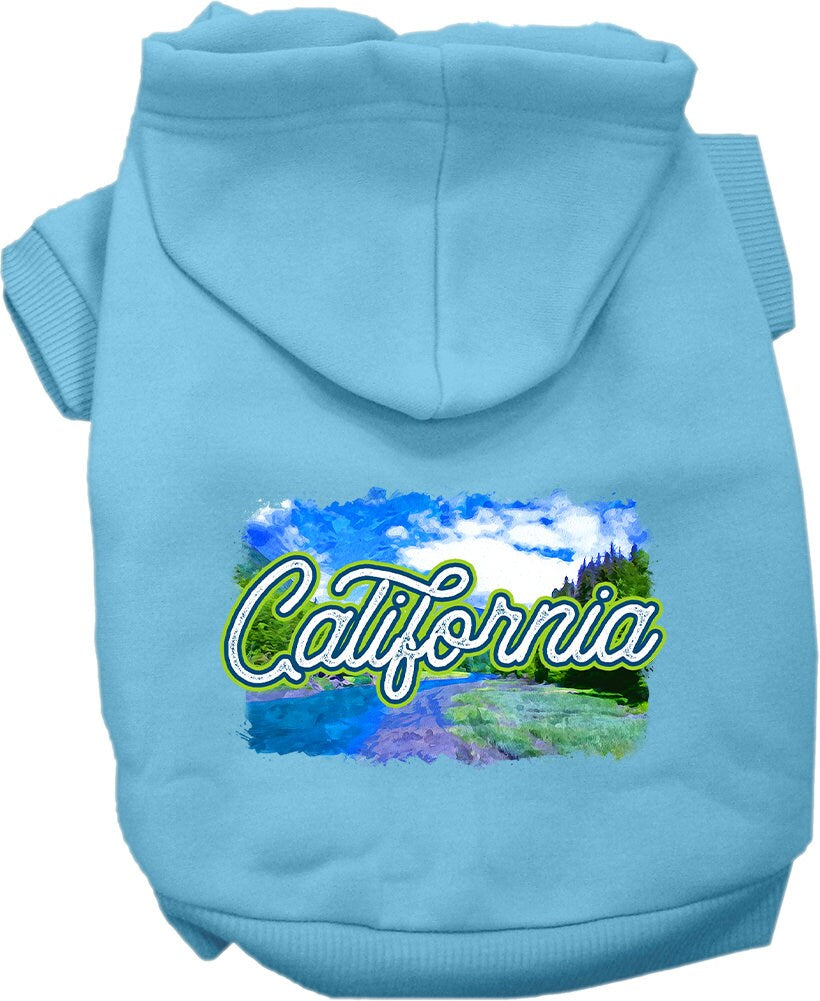 Pet Dog & Cat Screen Printed Hoodie for Small to Medium Pets (Sizes XS-XL), "California Summer"