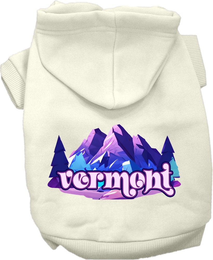 Pet Dog & Cat Screen Printed Hoodie for Medium to Large Pets (Sizes 2XL-6XL), "Vermont Alpine Pawscape"
