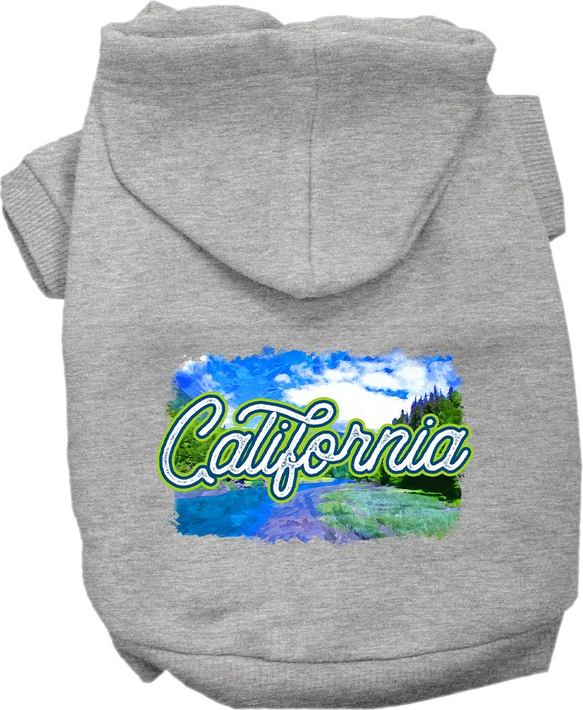 Pet Dog & Cat Screen Printed Hoodie for Medium to Large Pets (Sizes 2XL-6XL), "California Summer"