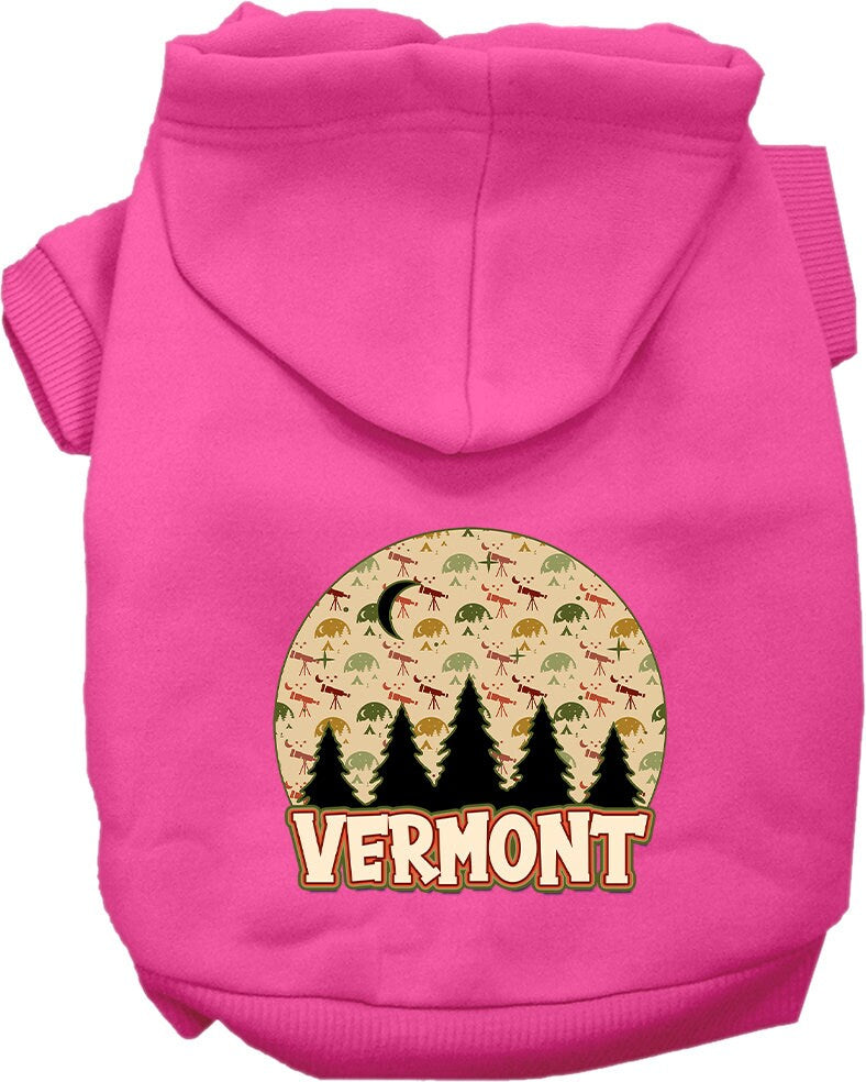 Pet Dog & Cat Screen Printed Hoodie for Medium to Large Pets (Sizes 2XL-6XL), "Vermont Under The Stars"