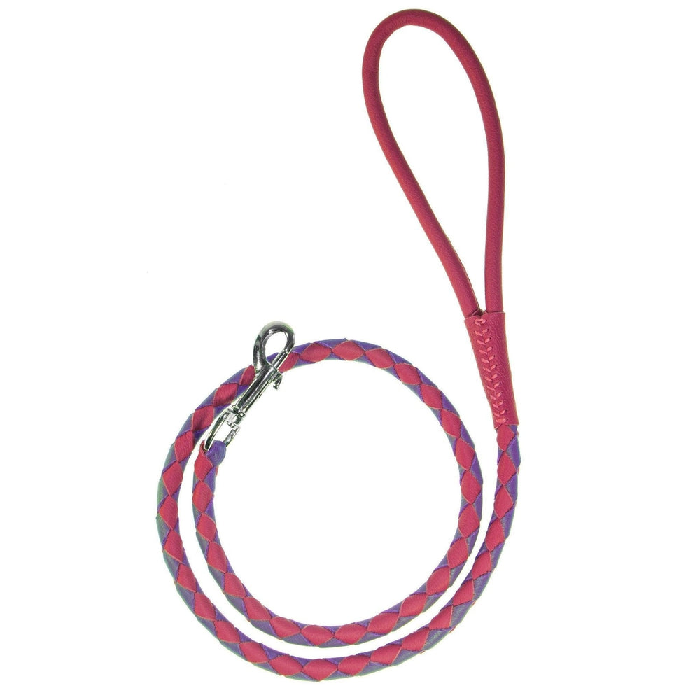 Soft Leather Dual-Color Braided Round Lead