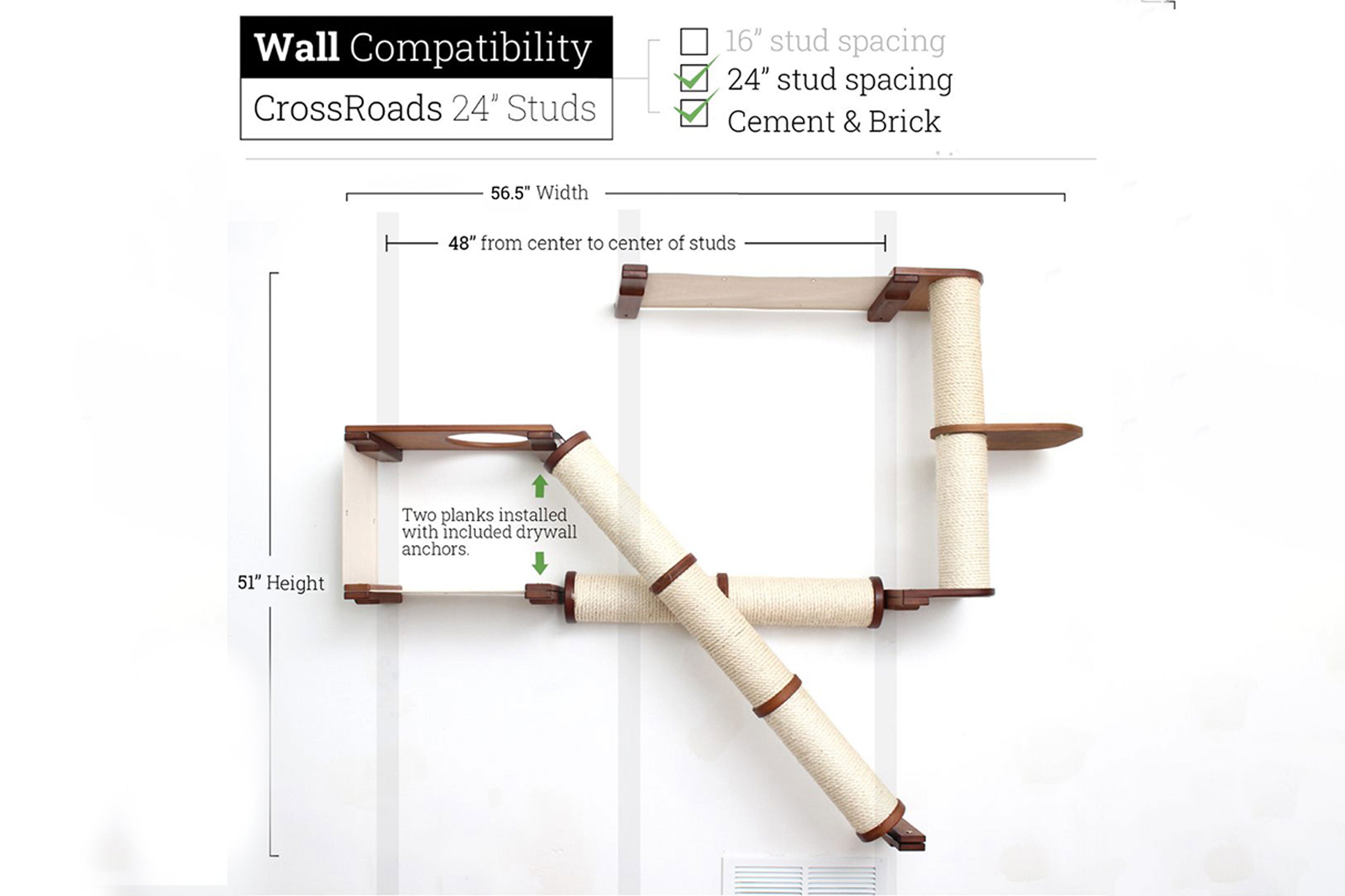 The Crossroads Wall Cat Scratcher - Cat Tree Condo - by Catastrophic Creations