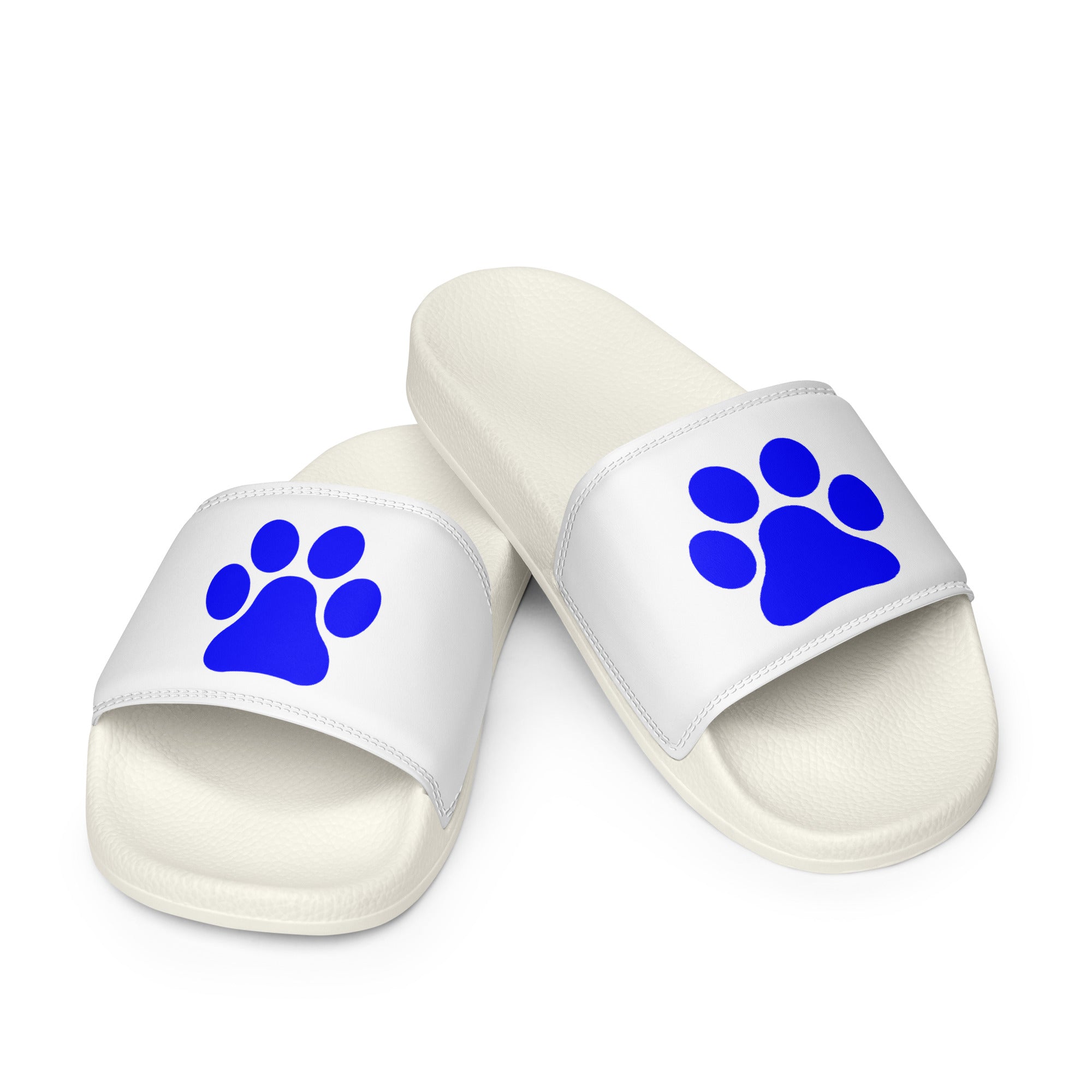 Men’s White Paw Slides