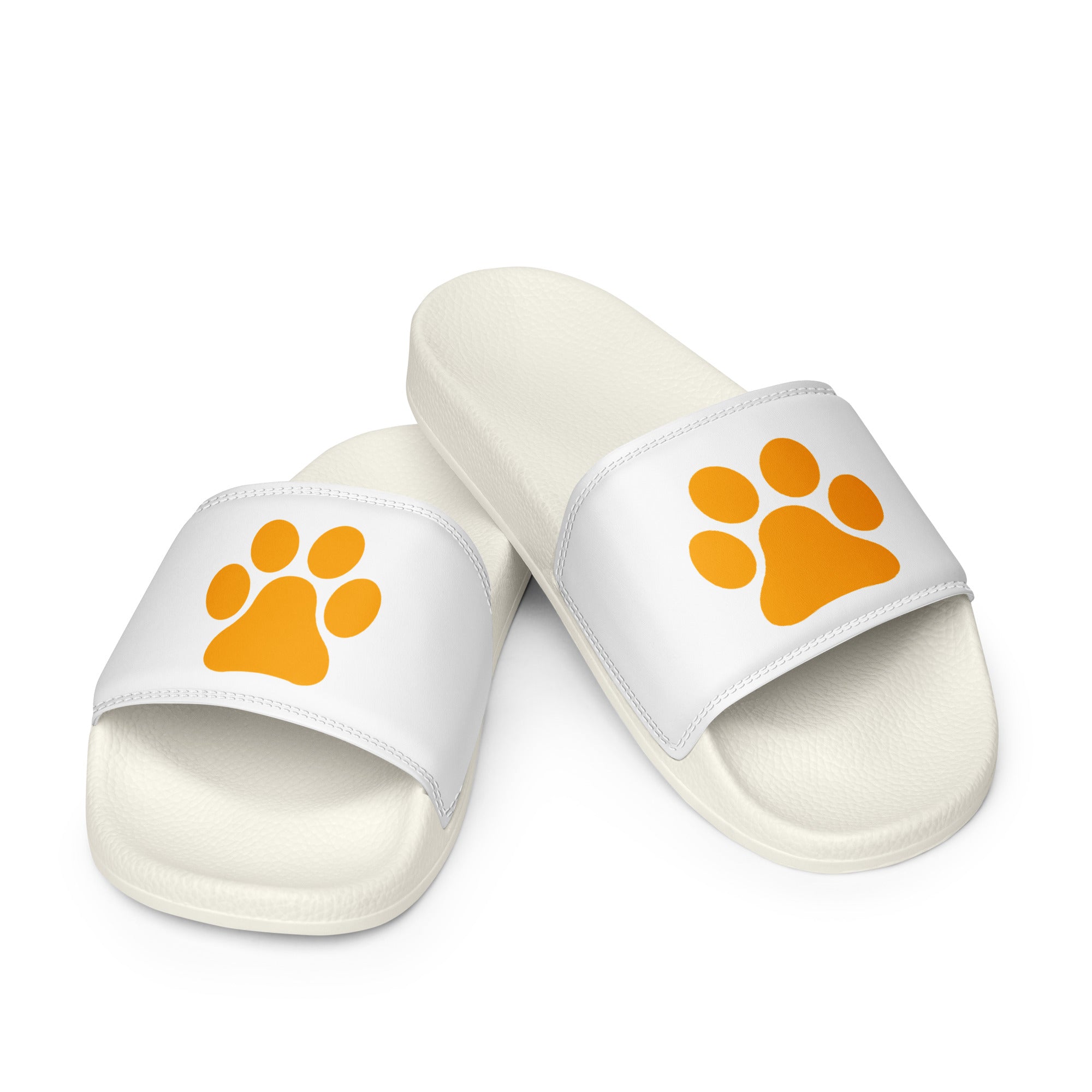 Men’s White Paw Slides