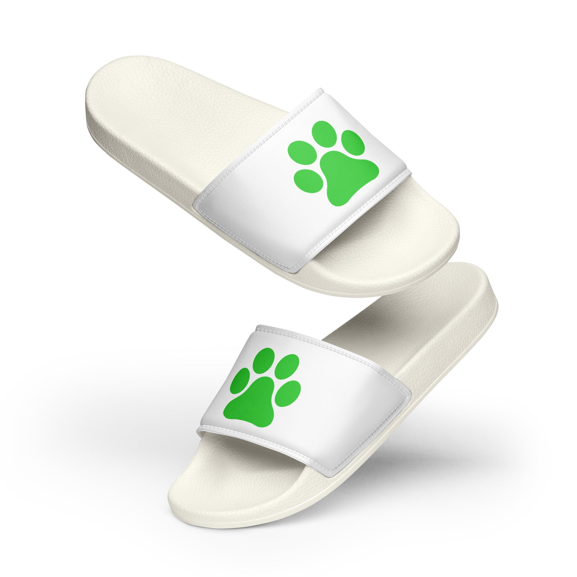 Men’s White Paw Slides