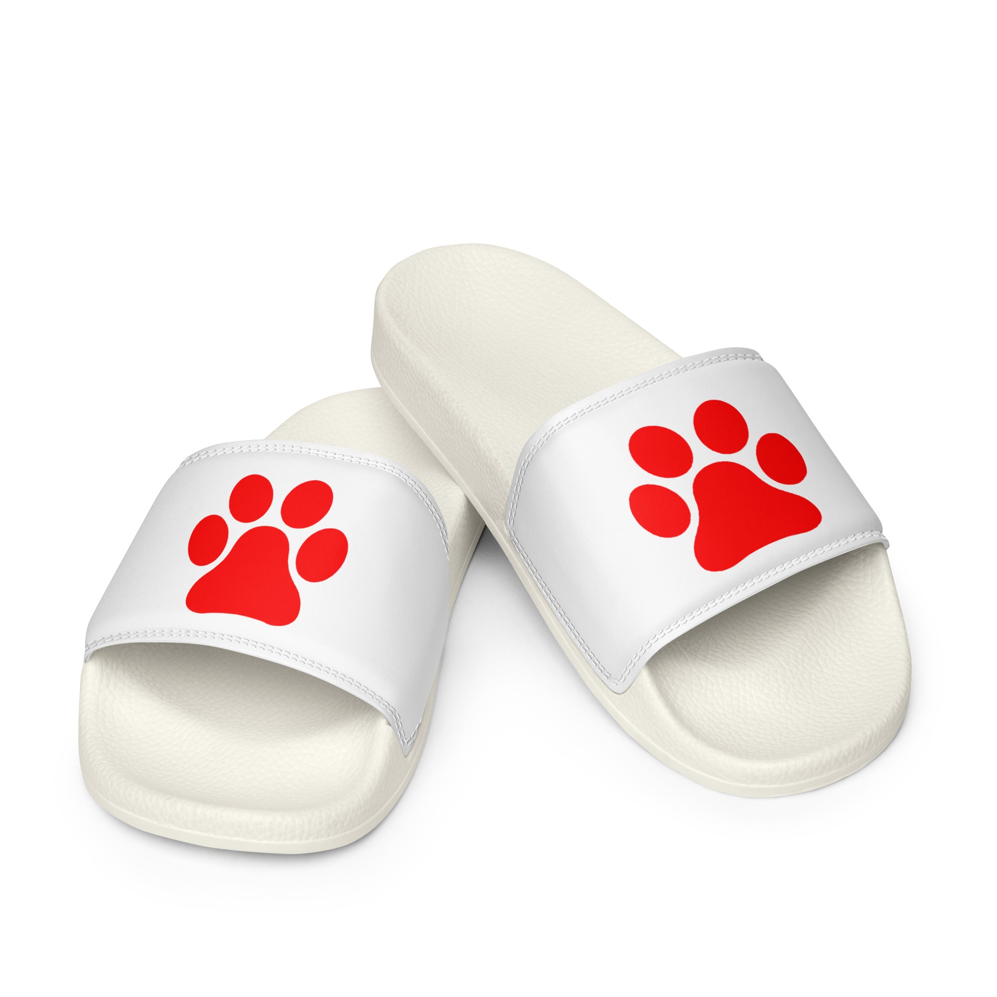 Men’s White Paw Slides