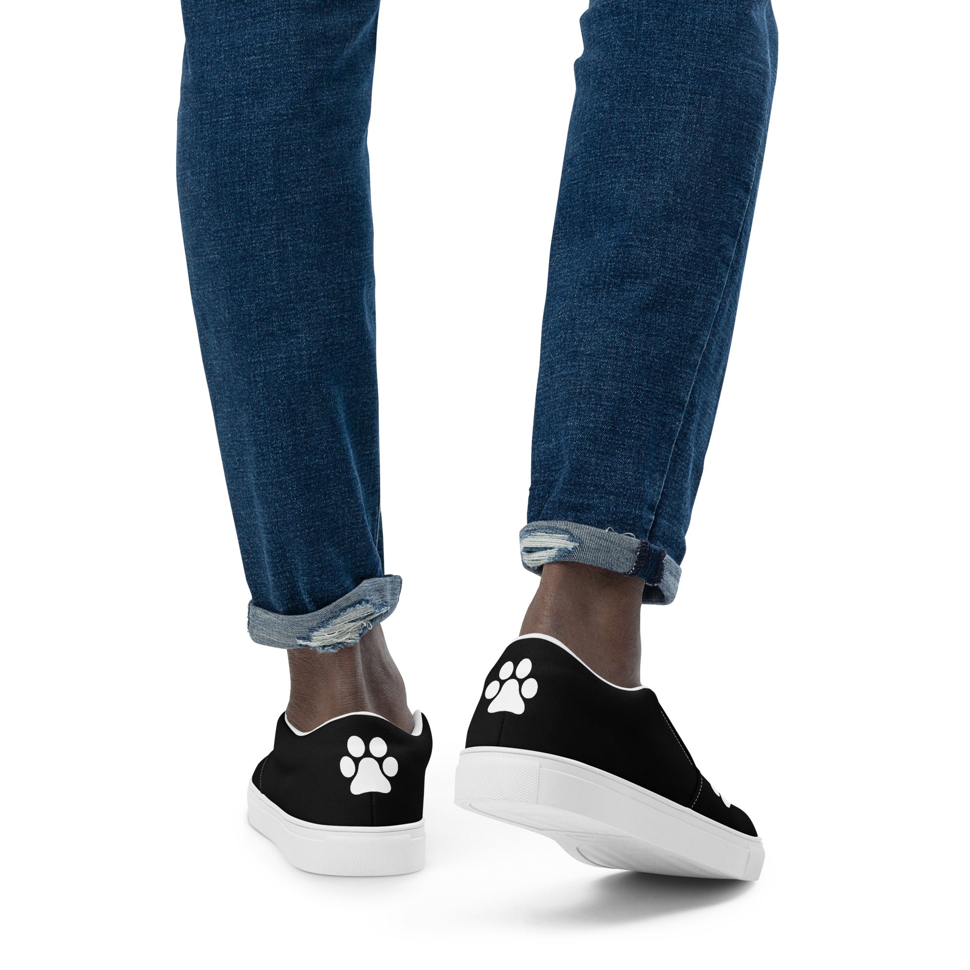 Men’s Black slip-on Paw Print Shoes