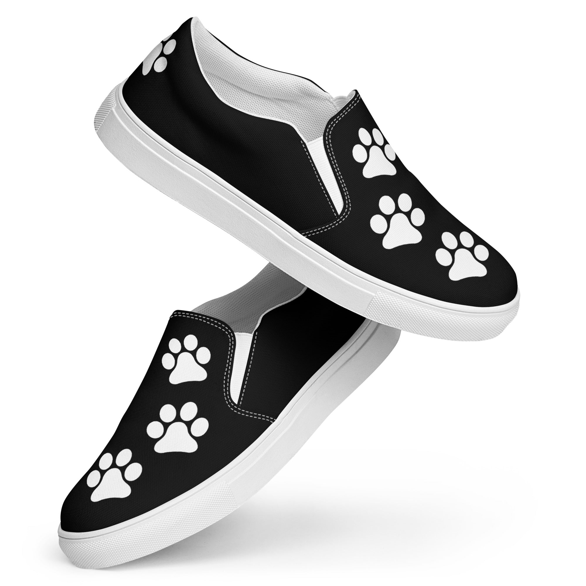 Men’s Black slip-on Paw Print Shoes