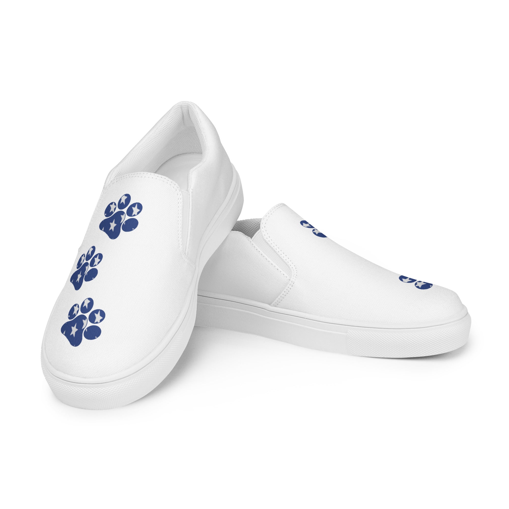 Men’s White slip-on Paw Print Shoes