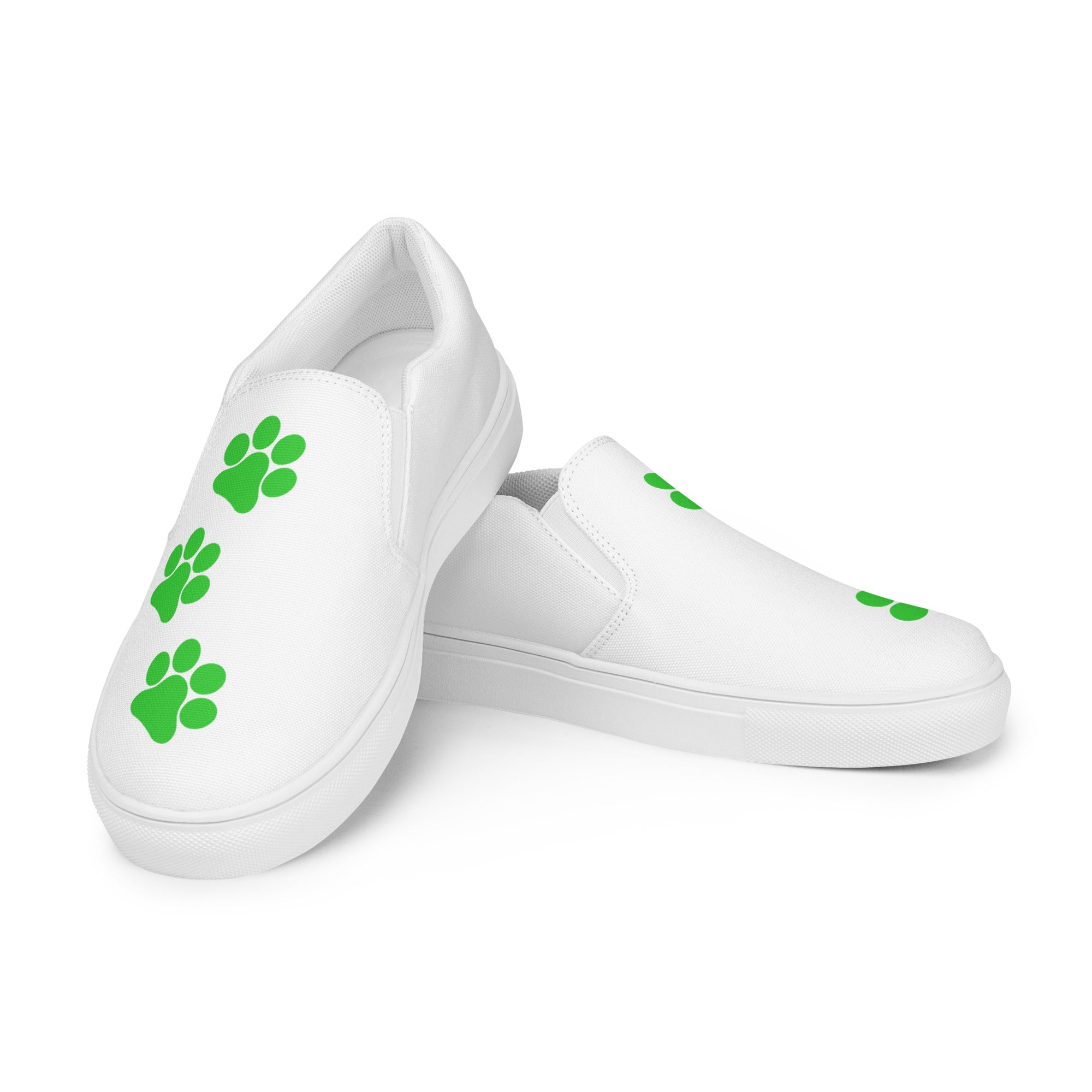 Men’s White slip-on Paw Print Shoes