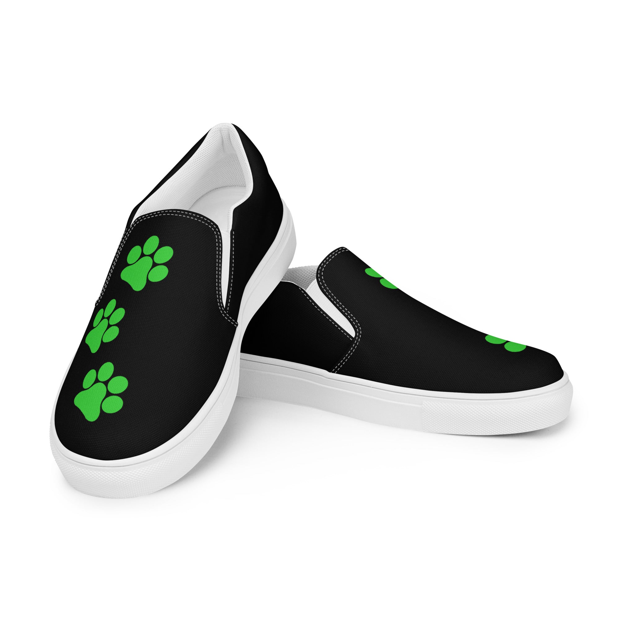 Men’s Black slip-on Paw Print Shoes