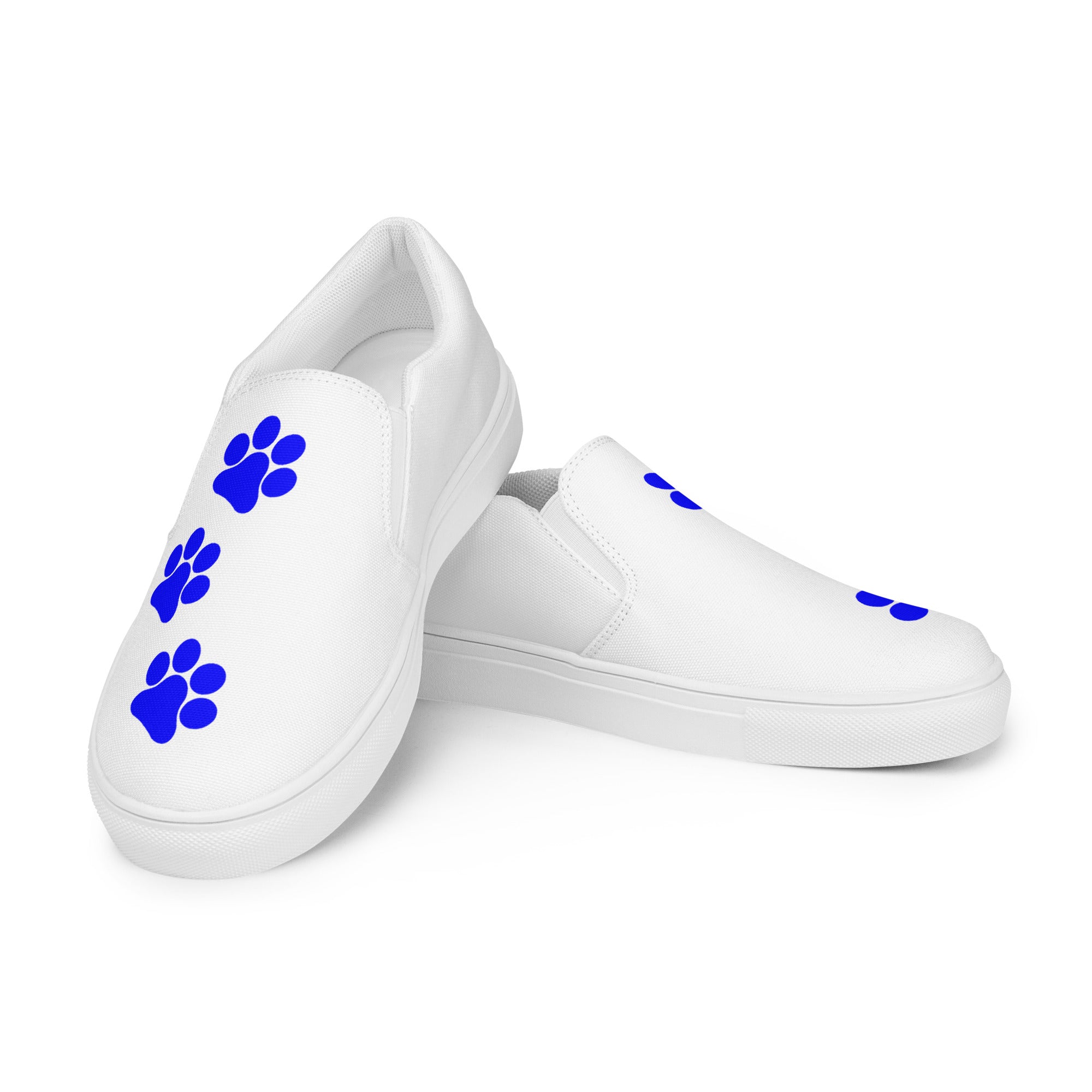 Men’s White slip-on Paw Print Shoes