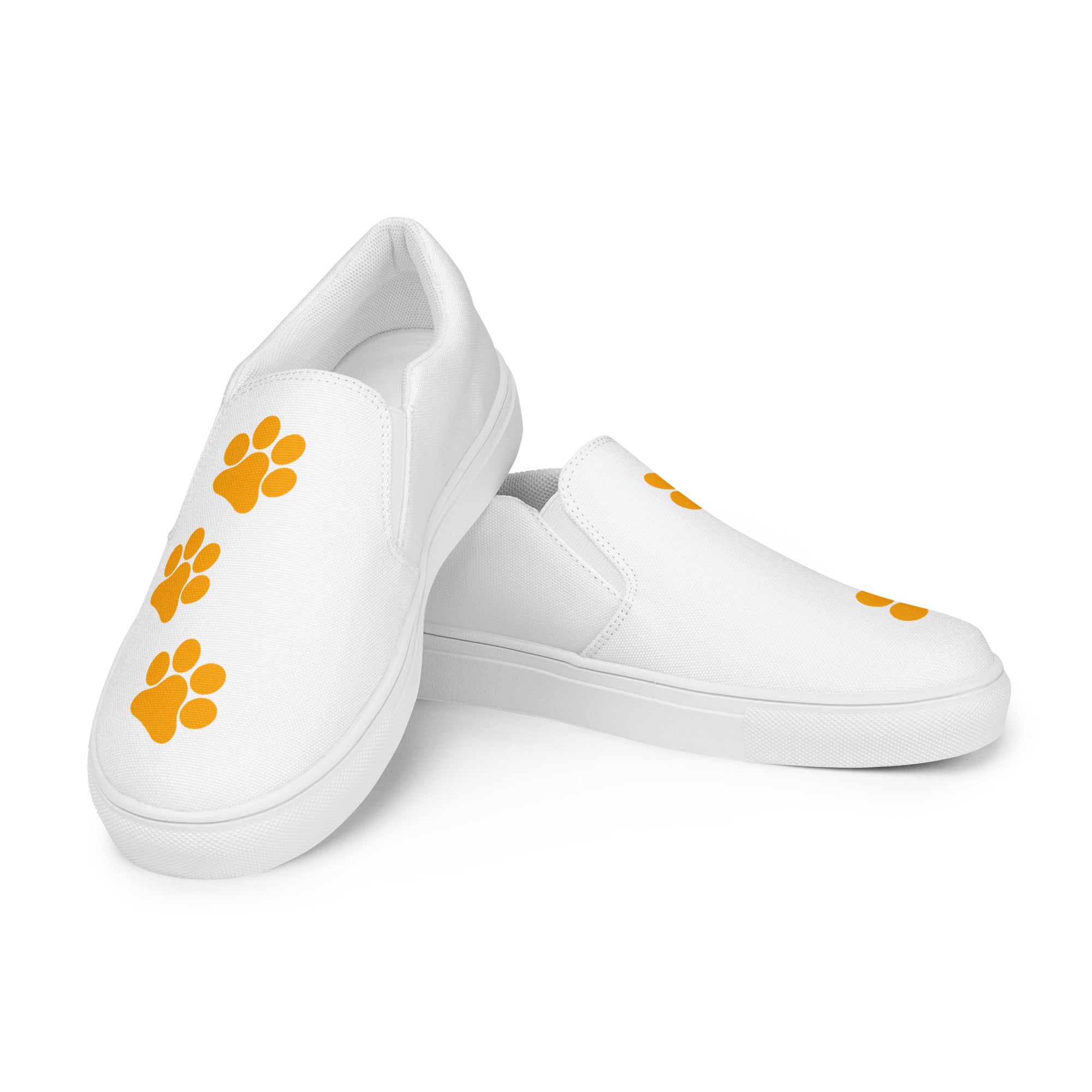 Men’s White slip-on Paw Print Shoes
